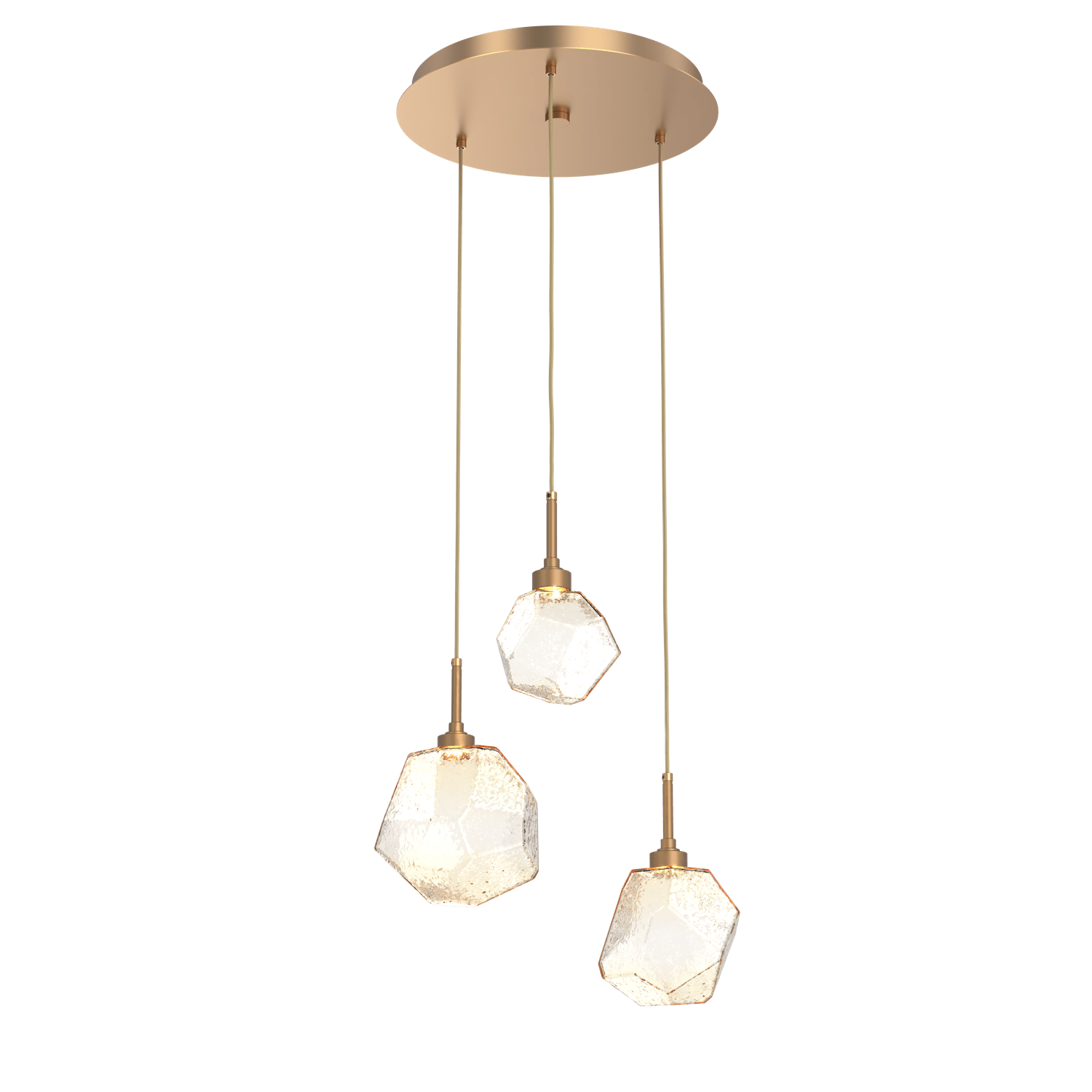 CHB0039-03-NB-A-Hammerton-Studio-Gem-3-light-round-pendant-chandelier-with-novel-brass-finish-and-amber-blown-glass-shades-and-LED-lamping