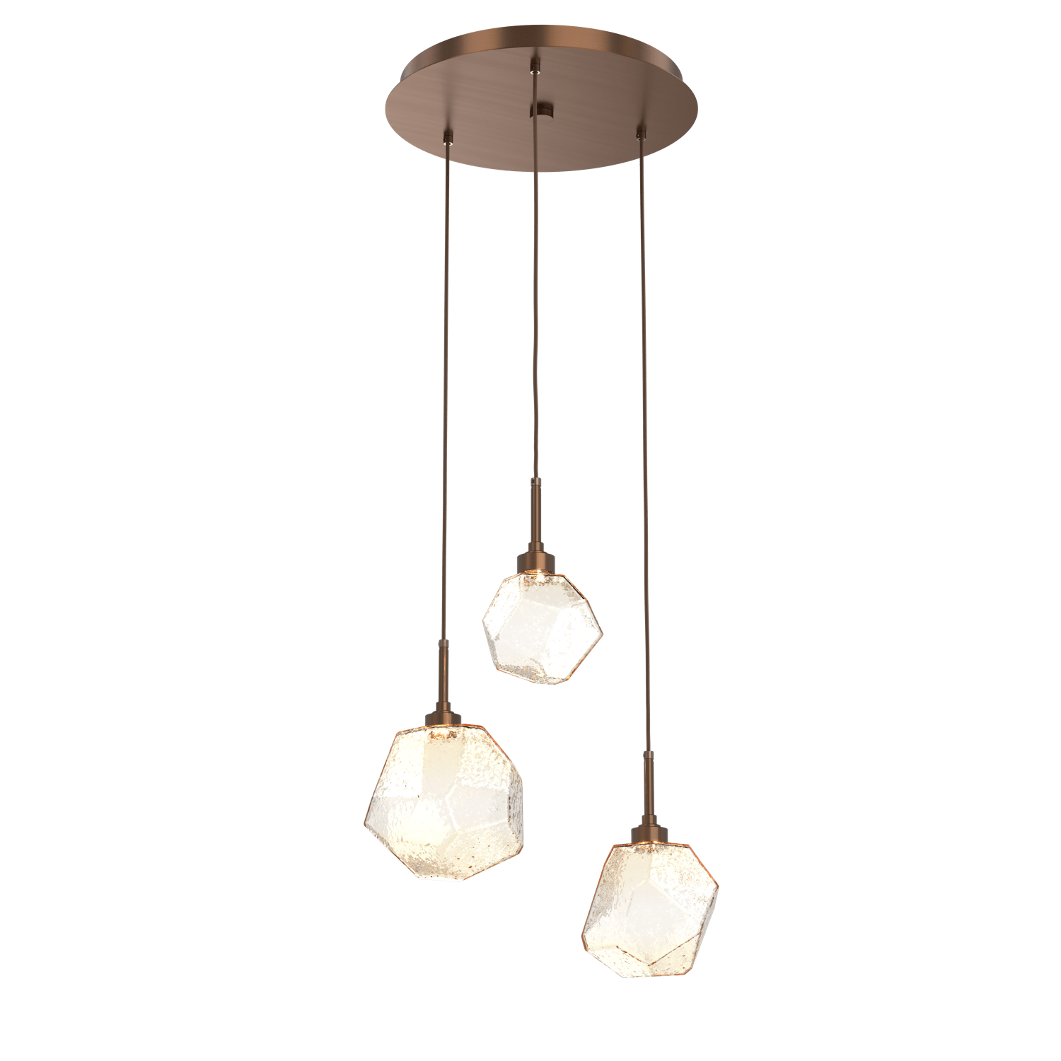 CHB0039-03-RB-A-Hammerton-Studio-Gem-3-light-round-pendant-chandelier-with-oil-rubbed-bronze-finish-and-amber-blown-glass-shades-and-LED-lamping