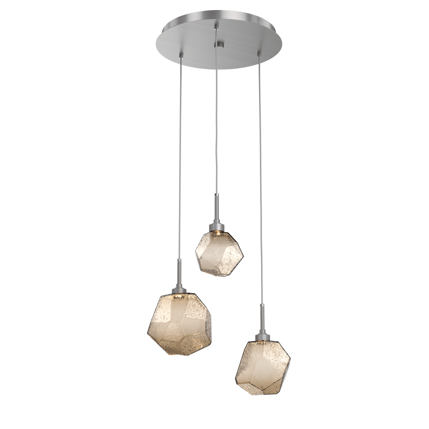 CHB0039-03-SN-B-Hammerton-Studio-Gem-3-light-round-pendant-chandelier-with-satin-nickel-finish-and-bronze-blown-glass-shades-and-LED-lamping