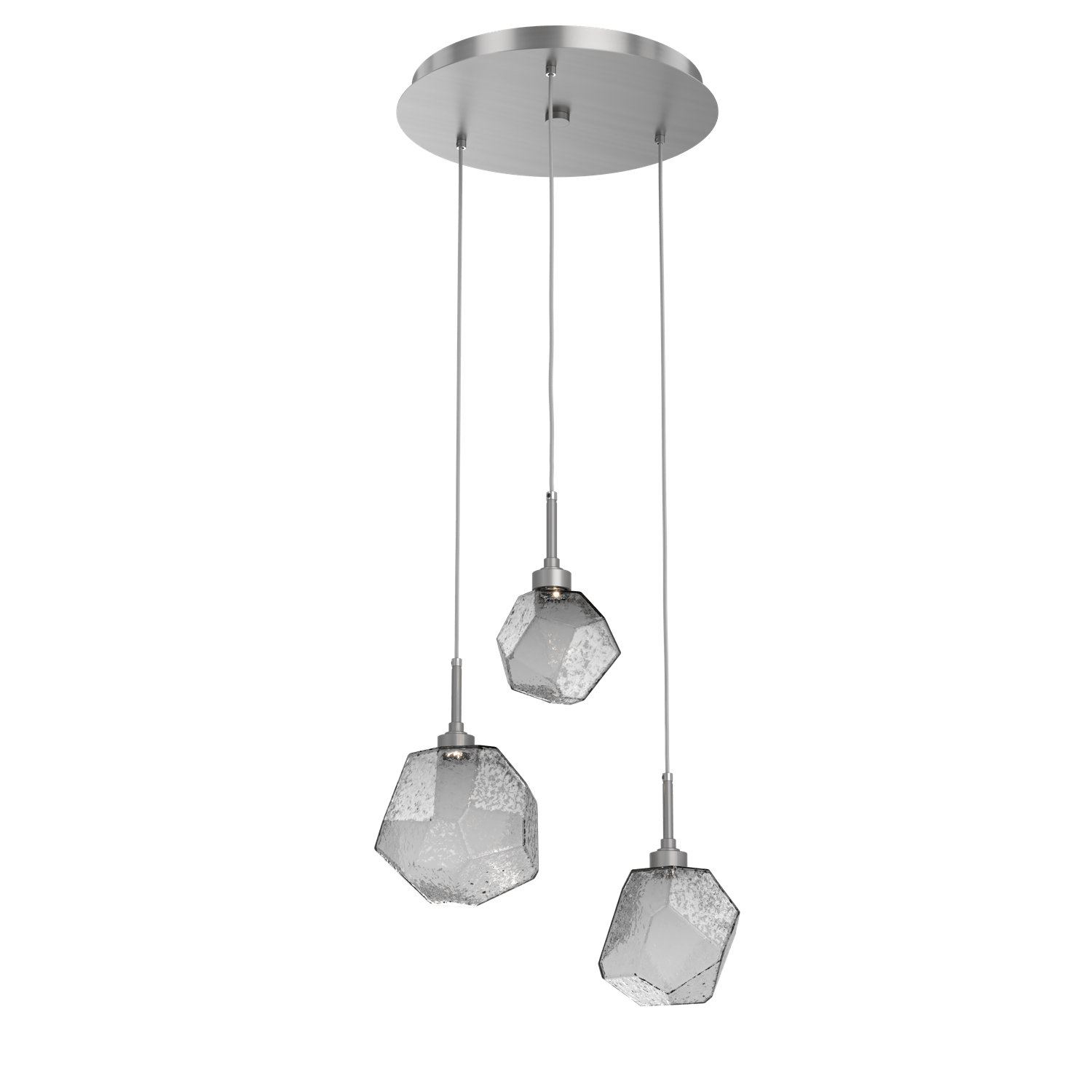 CHB0039-03-SN-S-Hammerton-Studio-Gem-3-light-round-pendant-chandelier-with-satin-nickel-finish-and-smoke-blown-glass-shades-and-LED-lamping