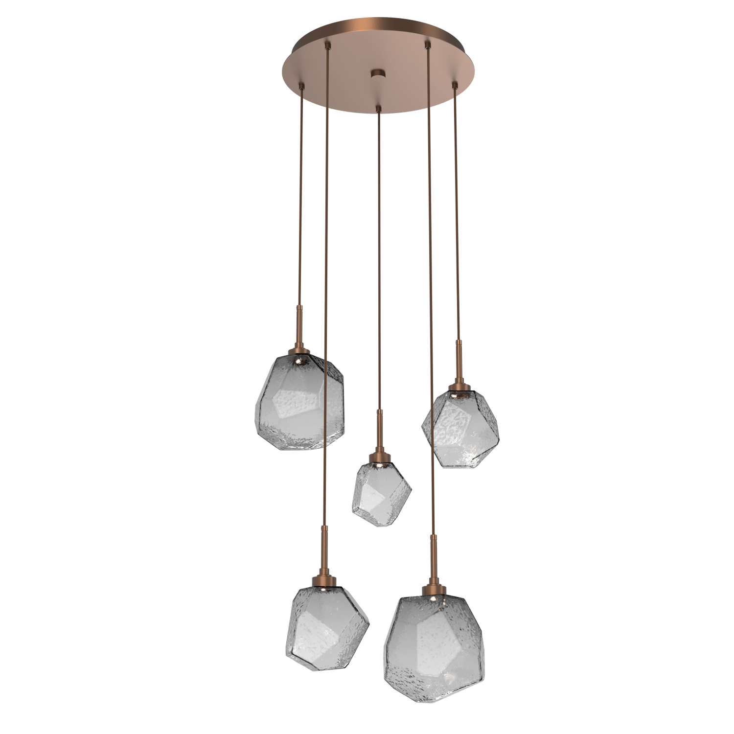 CHB0039-05-BB-S-Hammerton-Studio-Gem-5-light-round-pendant-chandelier-with-burnished-bronze-finish-and-smoke-blown-glass-shades-and-LED-lamping
