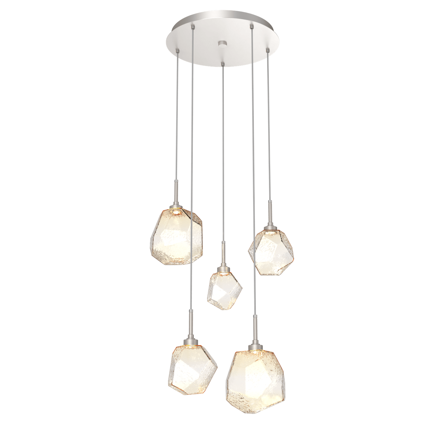 CHB0039-05-BS-A-Hammerton-Studio-Gem-5-light-round-pendant-chandelier-with-metallic-beige-silver-finish-and-amber-blown-glass-shades-and-LED-lamping