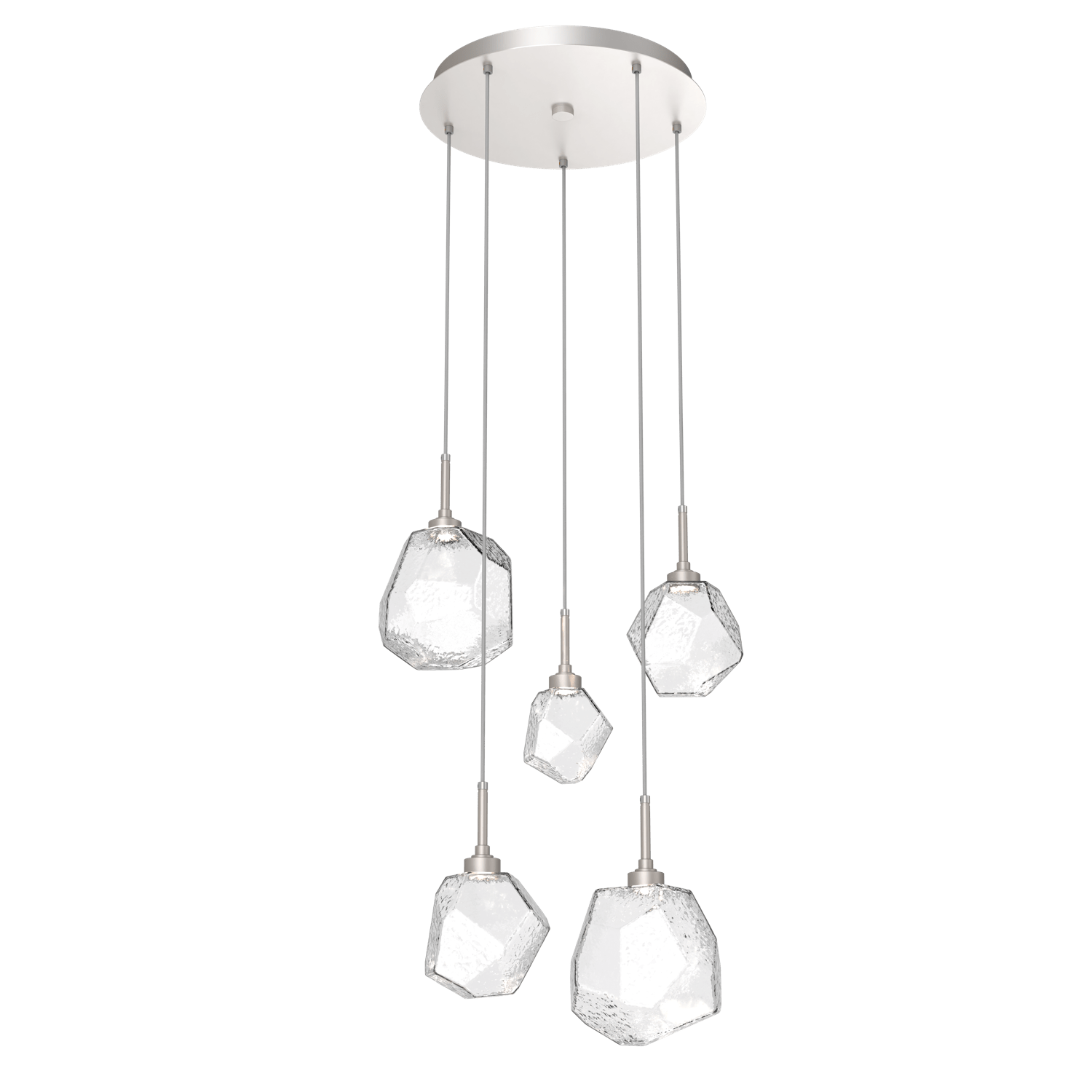 CHB0039-05-BS-C-Hammerton-Studio-Gem-5-light-round-pendant-chandelier-with-metallic-beige-silver-finish-and-clear-blown-glass-shades-and-LED-lamping