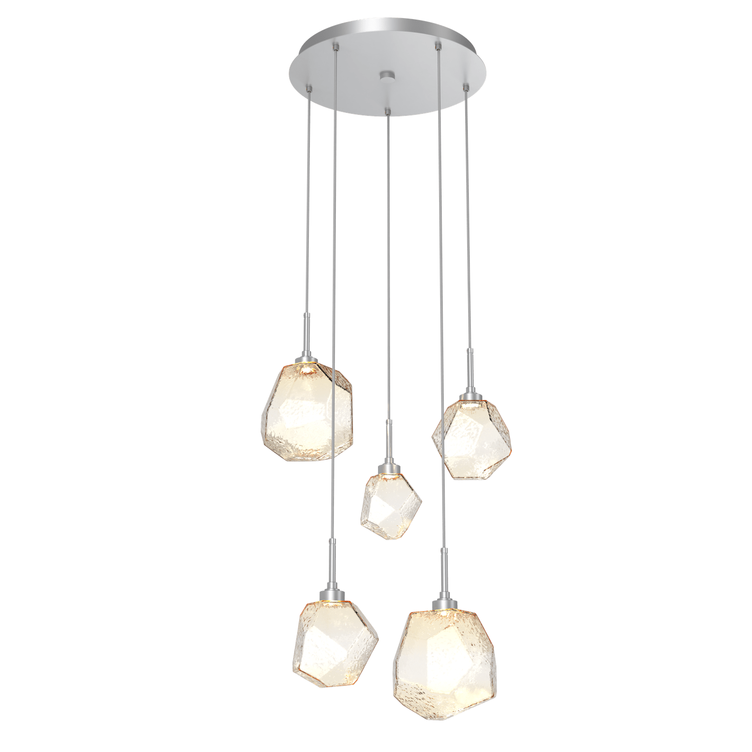 CHB0039-05-CS-A-Hammerton-Studio-Gem-5-light-round-pendant-chandelier-with-classic-silver-finish-and-amber-blown-glass-shades-and-LED-lamping