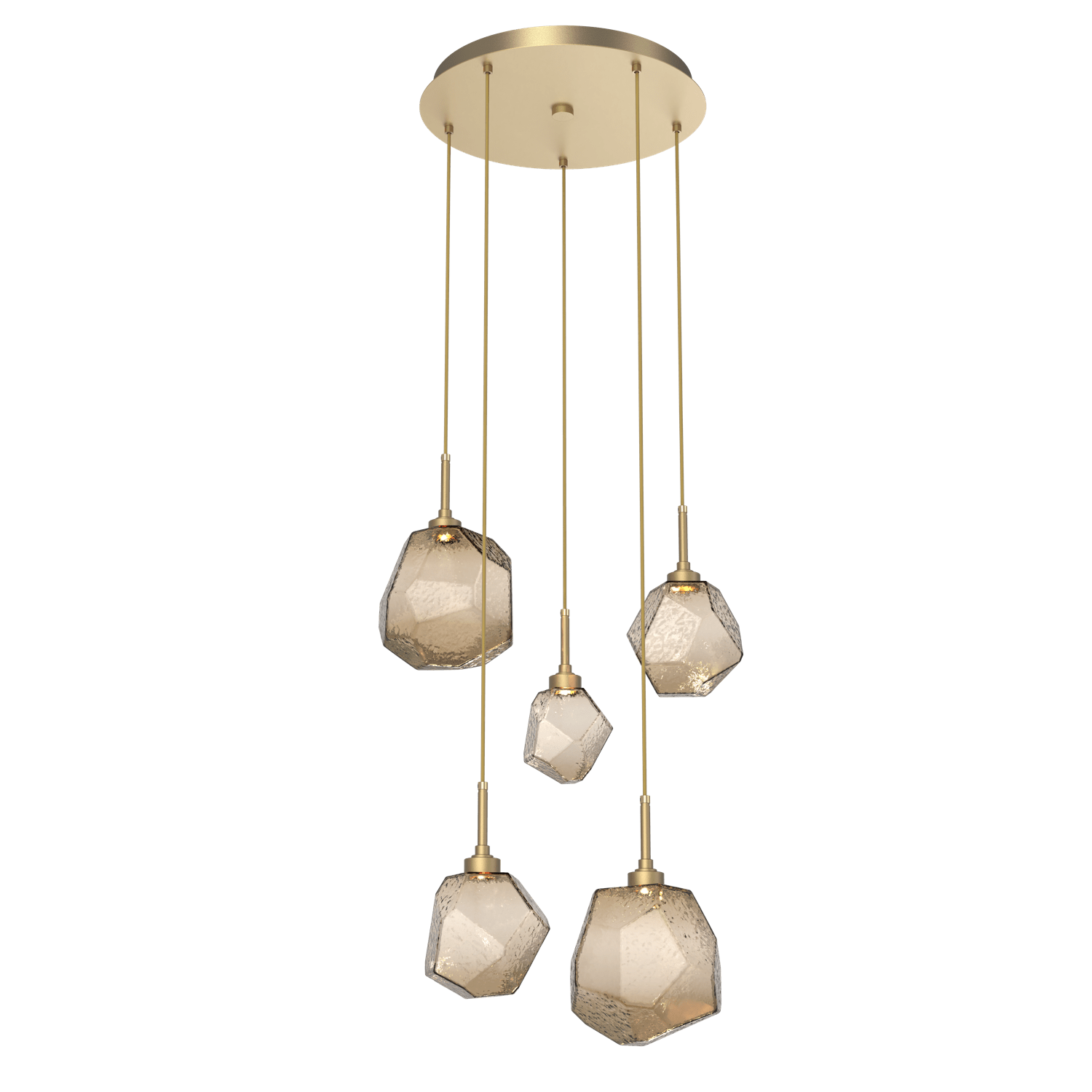 CHB0039-05-GB-B-Hammerton-Studio-Gem-5-light-round-pendant-chandelier-with-gilded-brass-finish-and-bronze-blown-glass-shades-and-LED-lamping