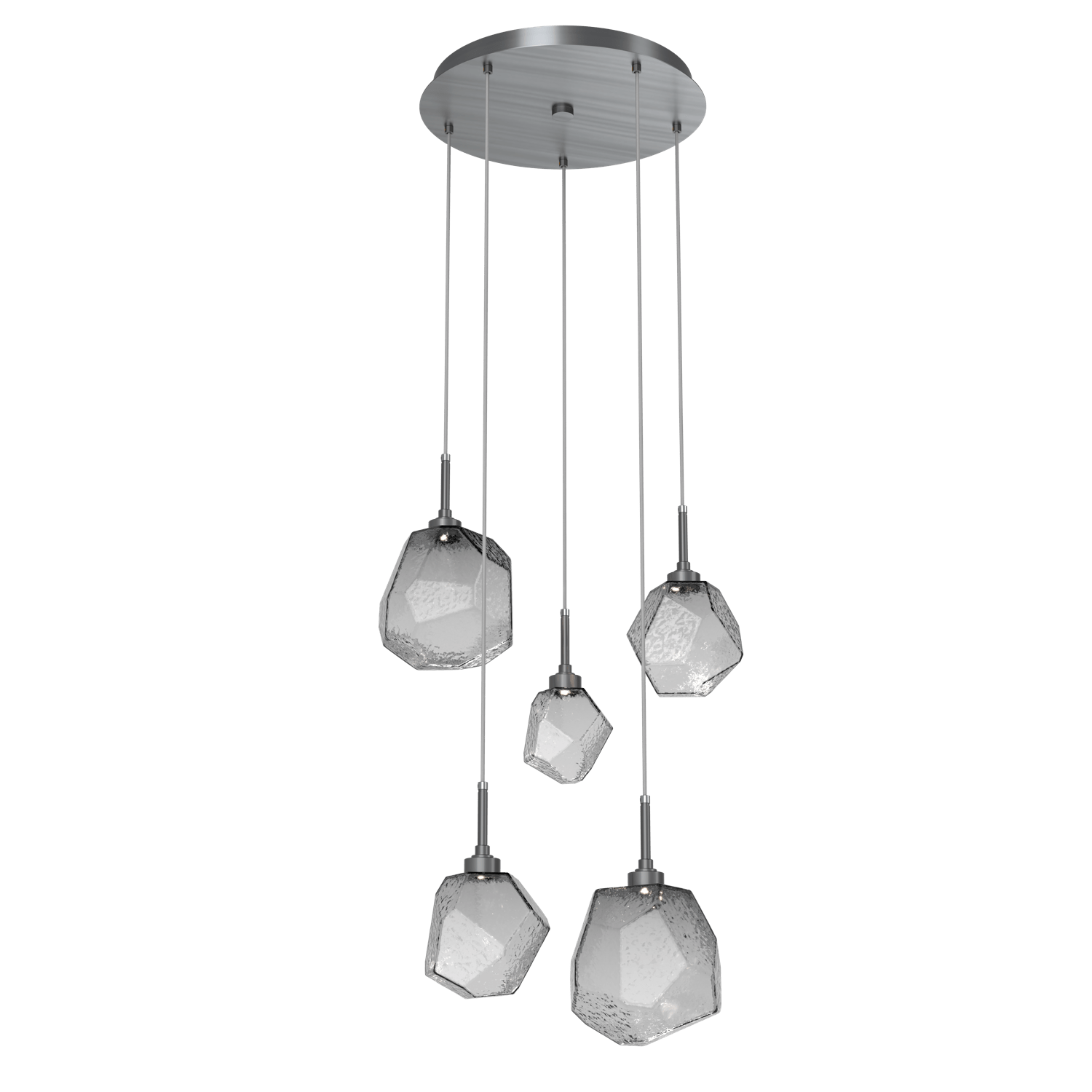 CHB0039-05-GM-S-Hammerton-Studio-Gem-5-light-round-pendant-chandelier-with-gunmetal-finish-and-smoke-blown-glass-shades-and-LED-lamping