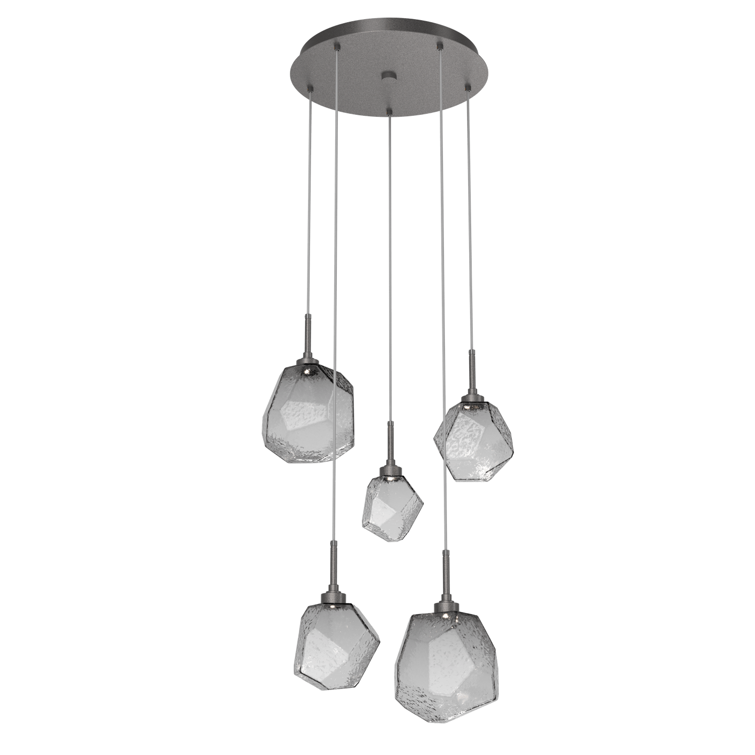 CHB0039-05-GP-S-Hammerton-Studio-Gem-5-light-round-pendant-chandelier-with-graphite-finish-and-smoke-blown-glass-shades-and-LED-lamping