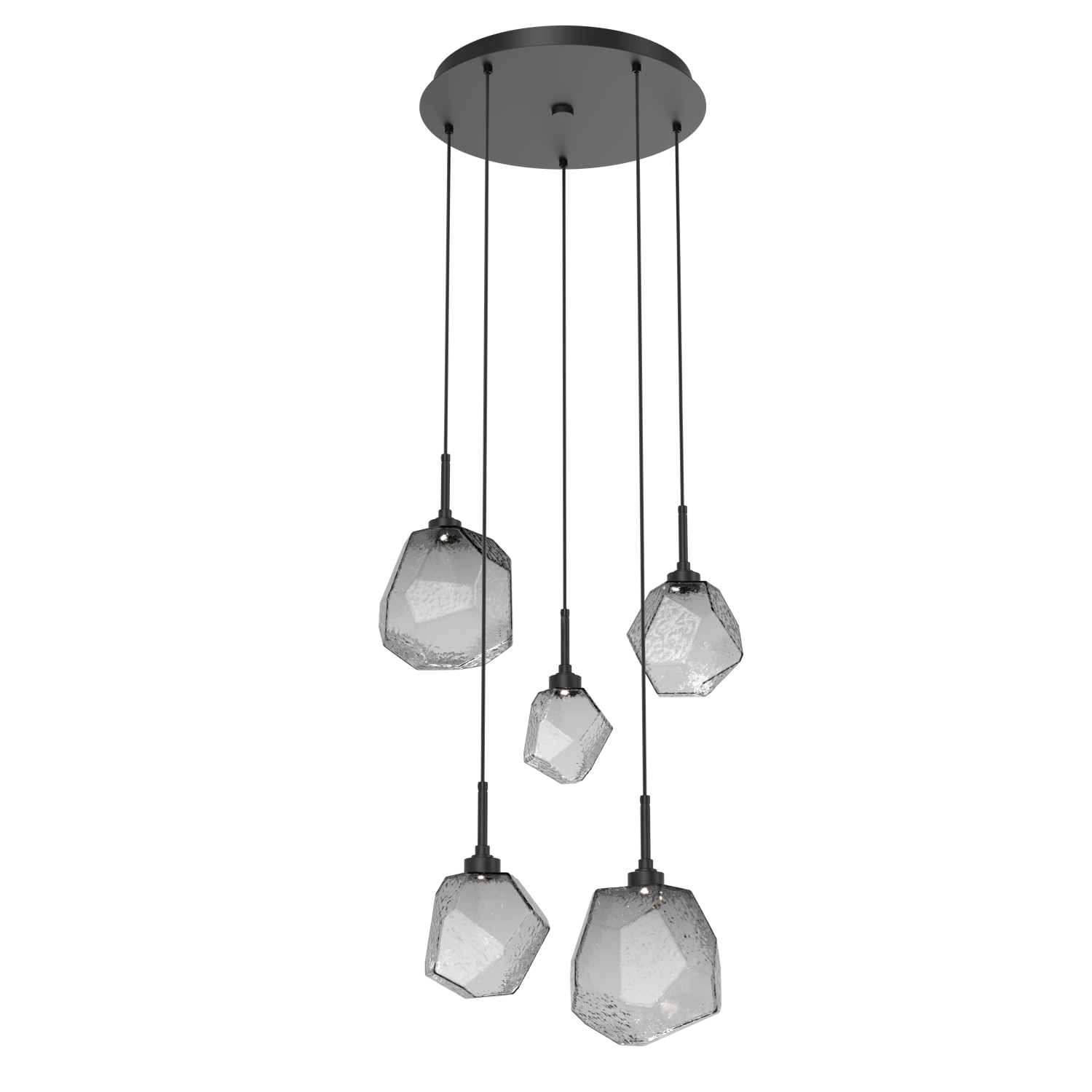CHB0039-05-MB-S-Hammerton-Studio-Gem-5-light-round-pendant-chandelier-with-matte-black-finish-and-smoke-blown-glass-shades-and-LED-lamping