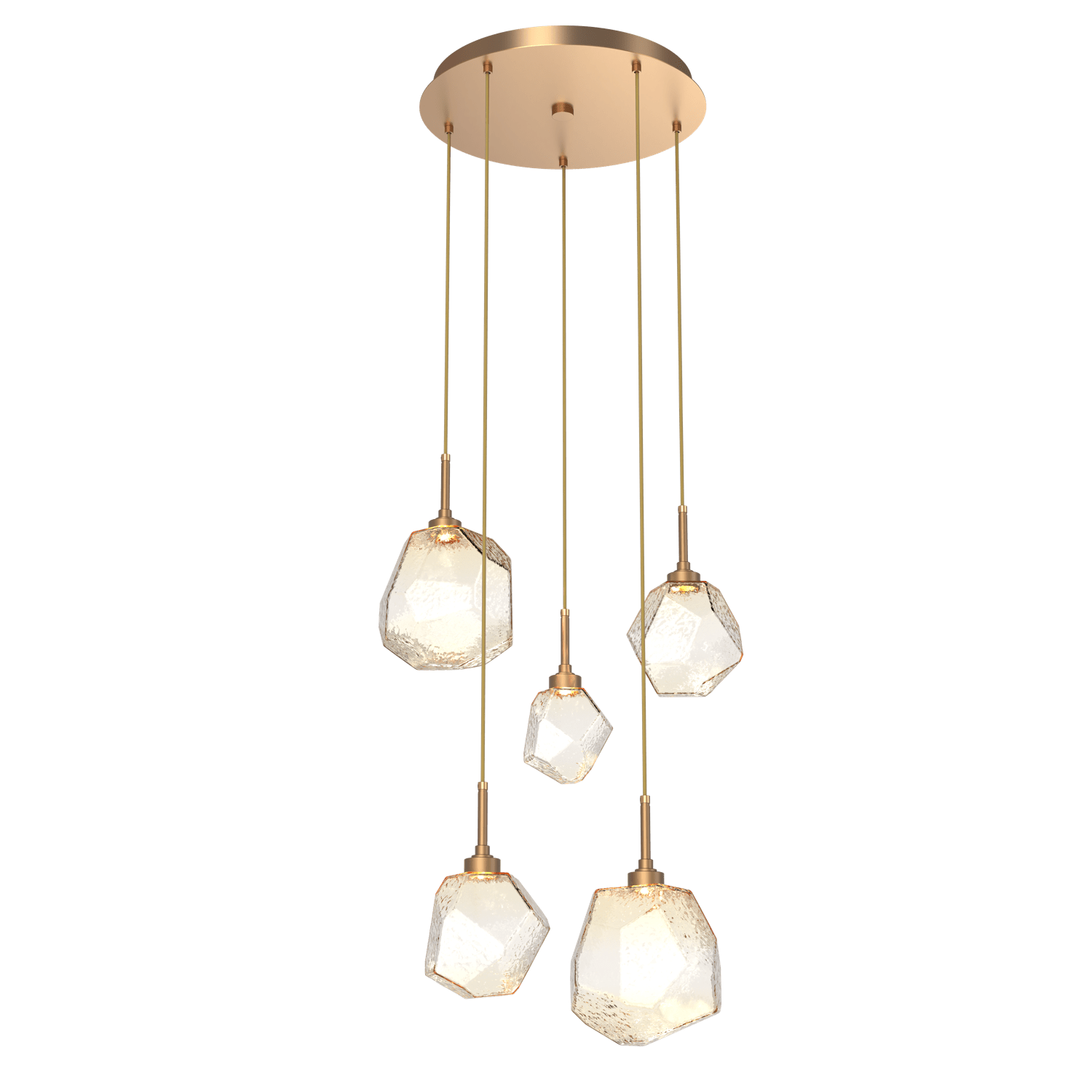 CHB0039-05-NB-A-Hammerton-Studio-Gem-5-light-round-pendant-chandelier-with-novel-brass-finish-and-amber-blown-glass-shades-and-LED-lamping