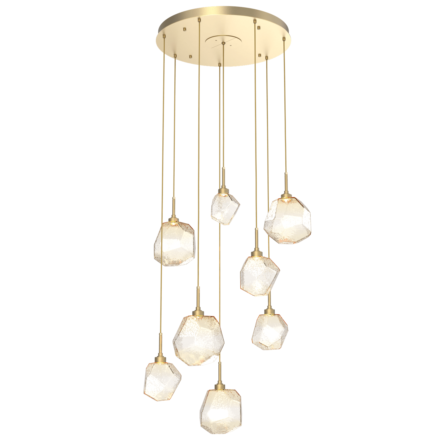 CHB0039-08-GB-A-Hammerton-Studio-Gem-8-light-round-pendant-chandelier-with-gilded-brass-finish-and-amber-blown-glass-shades-and-LED-lamping