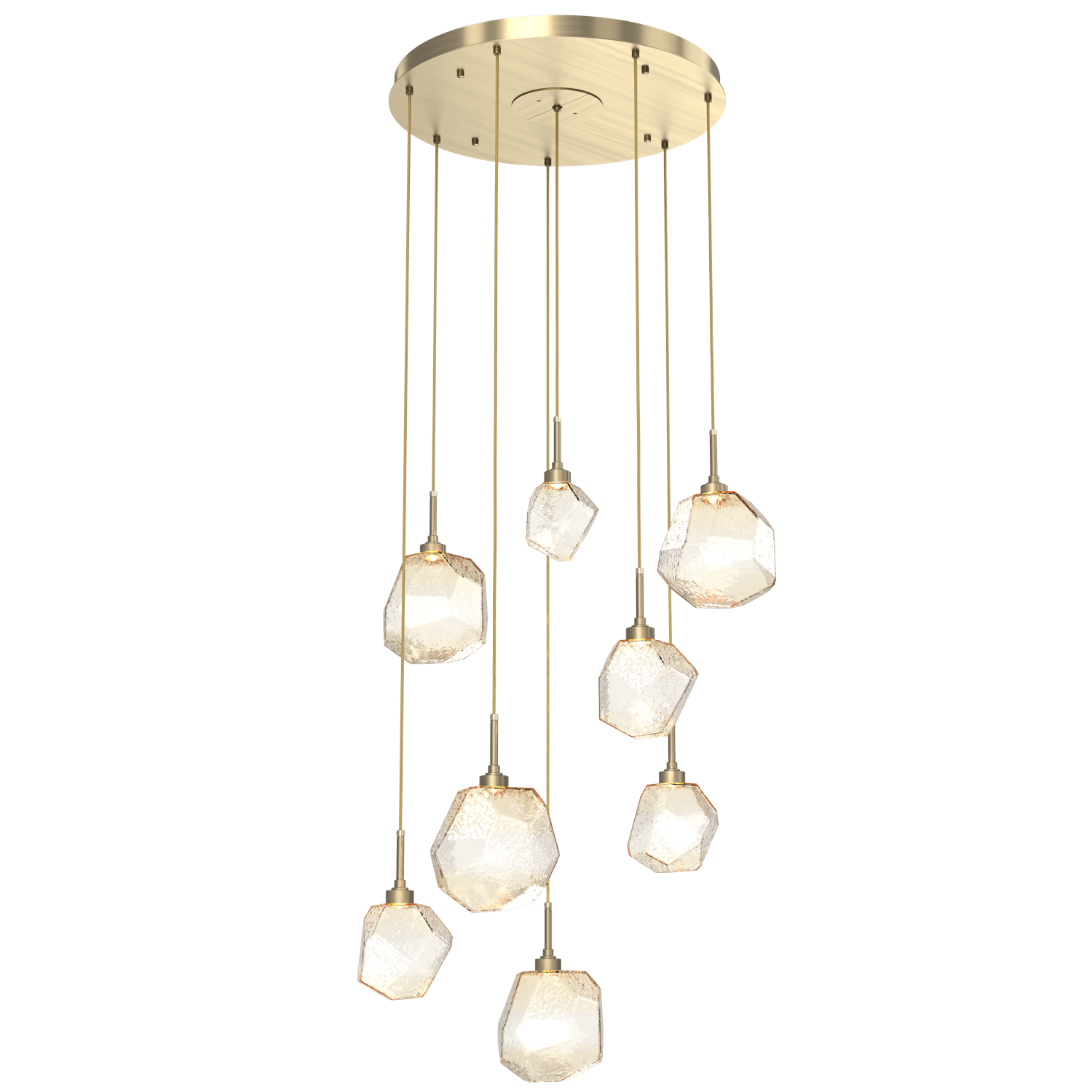 CHB0039-08-HB-A-Hammerton-Studio-Gem-8-light-round-pendant-chandelier-with-heritage-brass-finish-and-amber-blown-glass-shades-and-LED-lamping