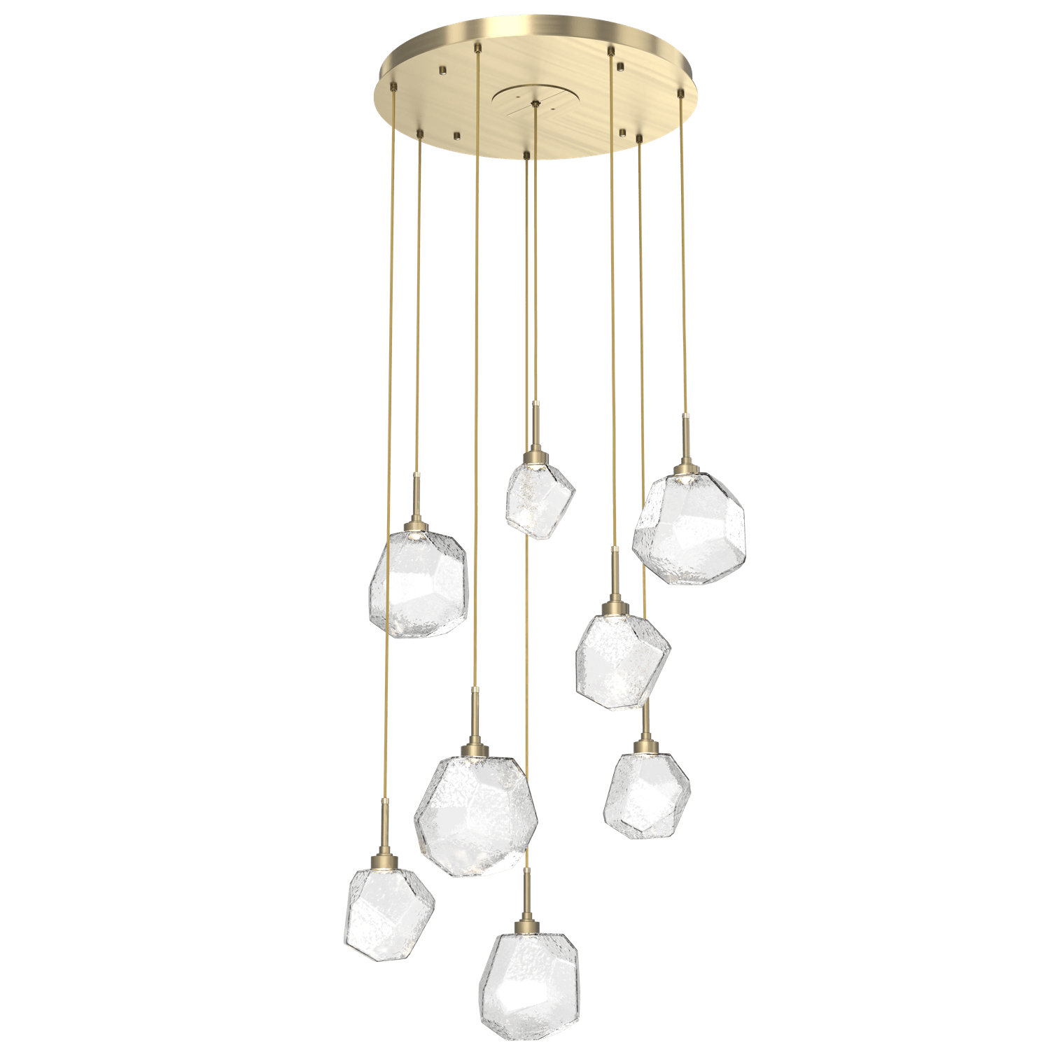 CHB0039-08-HB-C-Hammerton-Studio-Gem-8-light-round-pendant-chandelier-with-heritage-brass-finish-and-clear-blown-glass-shades-and-LED-lamping