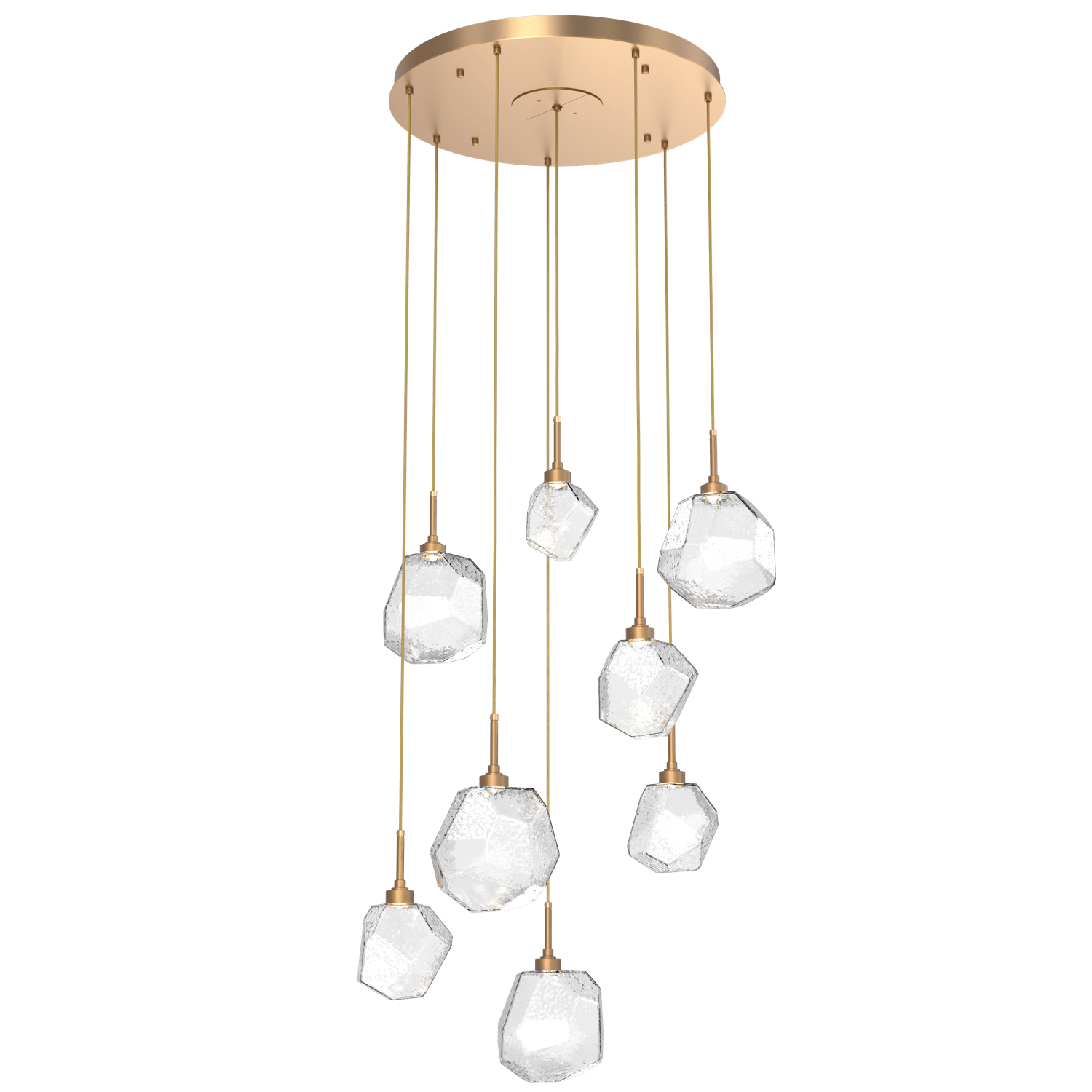CHB0039-08-NB-C-Hammerton-Studio-Gem-8-light-round-pendant-chandelier-with-novel-brass-finish-and-clear-blown-glass-shades-and-LED-lamping