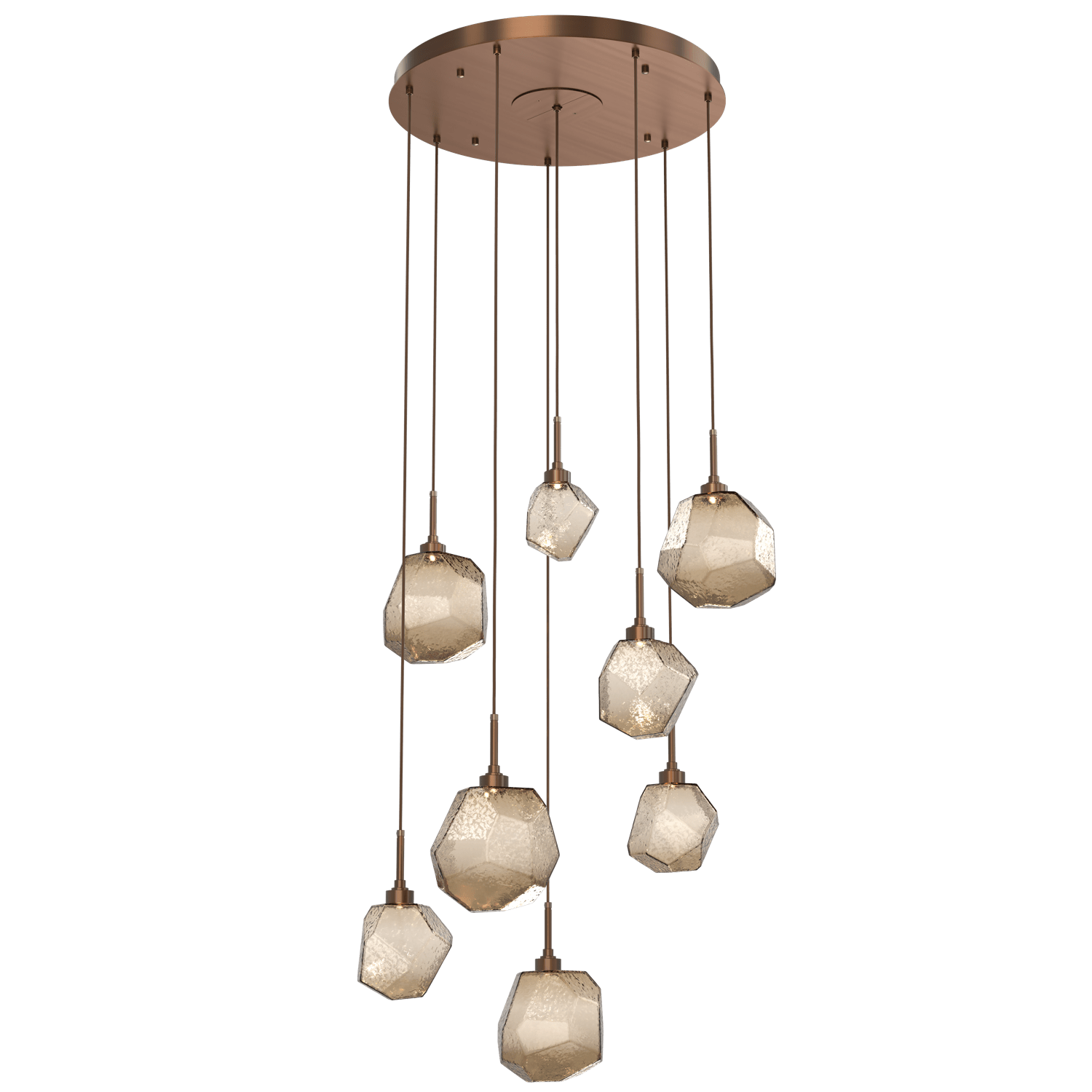 CHB0039-08-RB-B-Hammerton-Studio-Gem-8-light-round-pendant-chandelier-with-oil-rubbed-bronze-finish-and-bronze-blown-glass-shades-and-LED-lamping