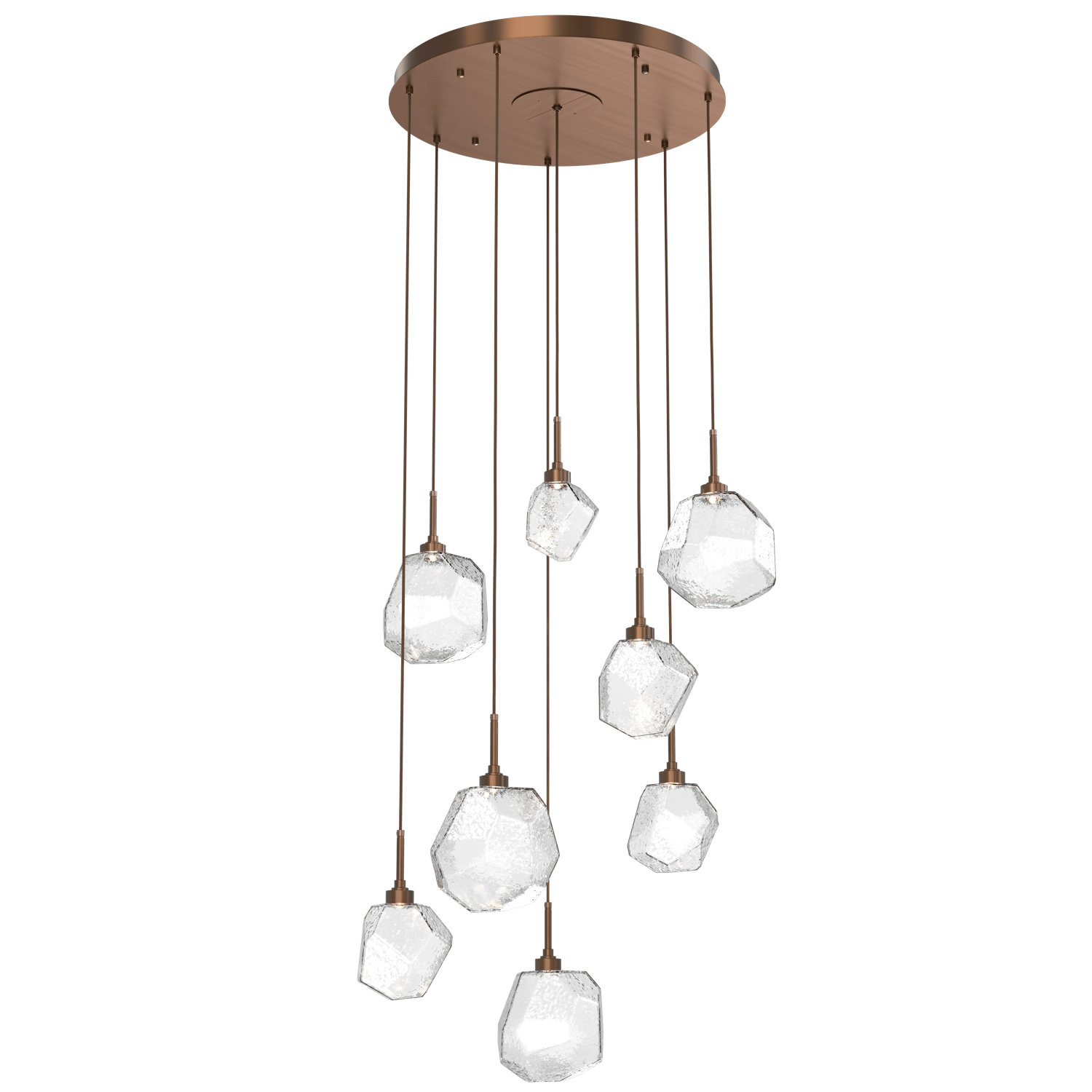 CHB0039-08-RB-C-Hammerton-Studio-Gem-8-light-round-pendant-chandelier-with-oil-rubbed-bronze-finish-and-clear-blown-glass-shades-and-LED-lamping
