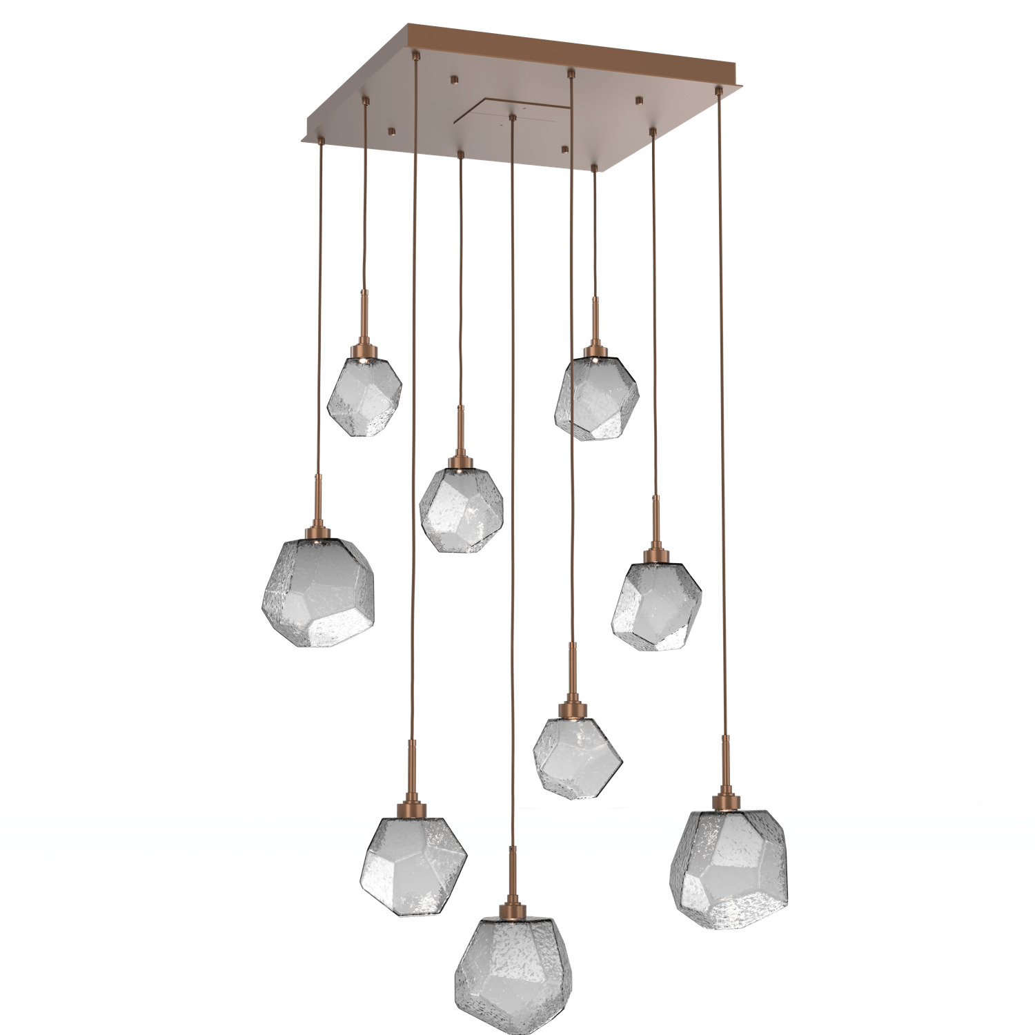 CHB0039-09-BB-S-Hammerton-Studio-Gem-9-light-square-pendant-chandelier-with-burnished-bronze-finish-and-smoke-blown-glass-shades-and-LED-lamping