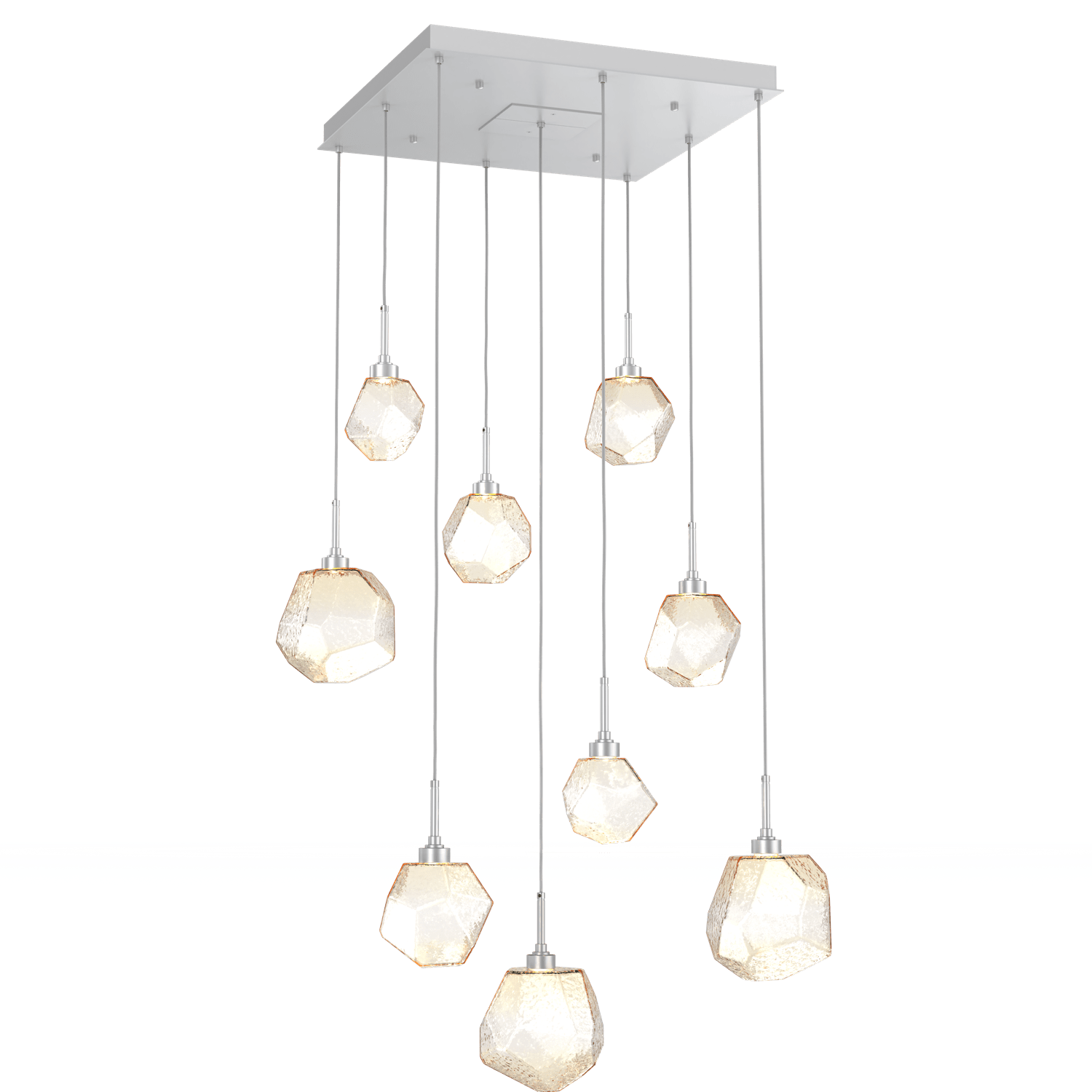 CHB0039-09-CS-A-Hammerton-Studio-Gem-9-light-square-pendant-chandelier-with-classic-silver-finish-and-amber-blown-glass-shades-and-LED-lamping