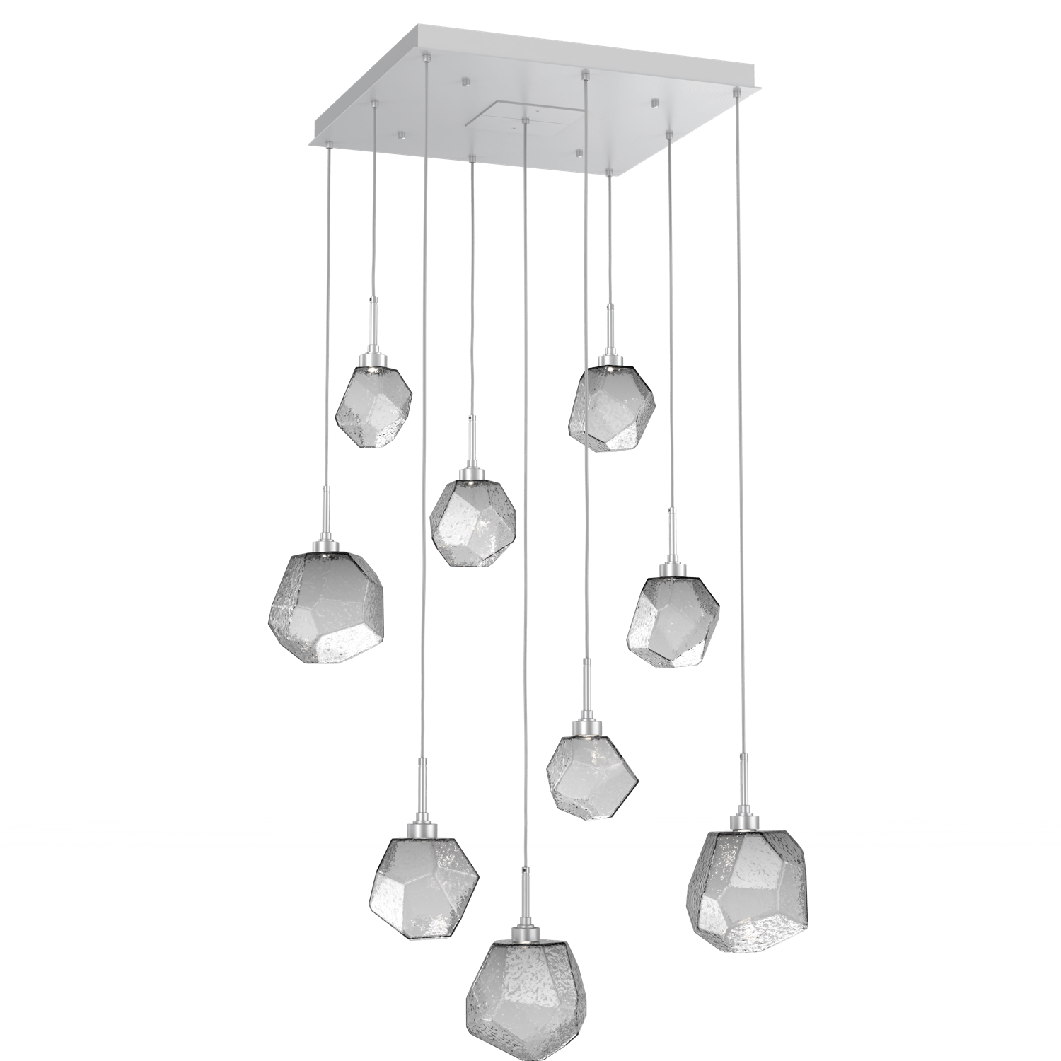 CHB0039-09-CS-S-Hammerton-Studio-Gem-9-light-square-pendant-chandelier-with-classic-silver-finish-and-smoke-blown-glass-shades-and-LED-lamping