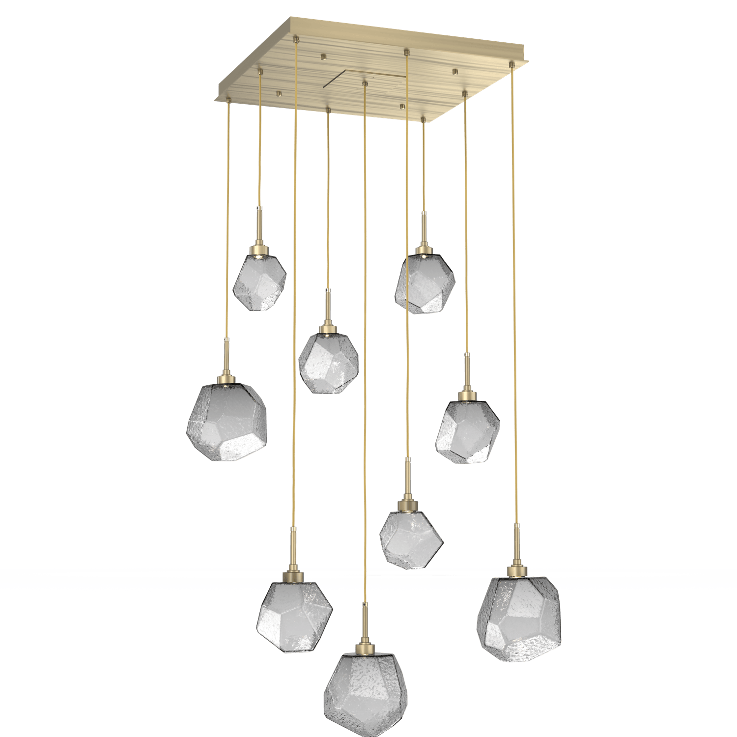 CHB0039-09-HB-S-Hammerton-Studio-Gem-9-light-square-pendant-chandelier-with-heritage-brass-finish-and-smoke-blown-glass-shades-and-LED-lamping