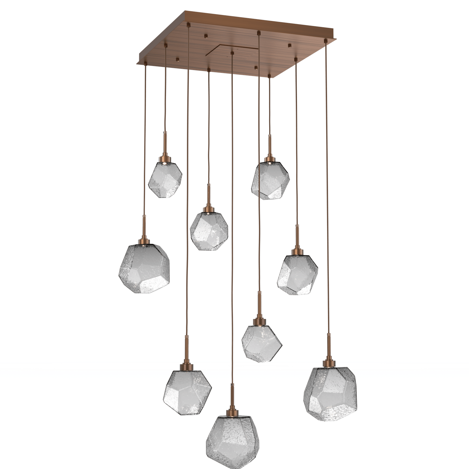 CHB0039-09-RB-S-Hammerton-Studio-Gem-9-light-square-pendant-chandelier-with-oil-rubbed-bronze-finish-and-smoke-blown-glass-shades-and-LED-lamping