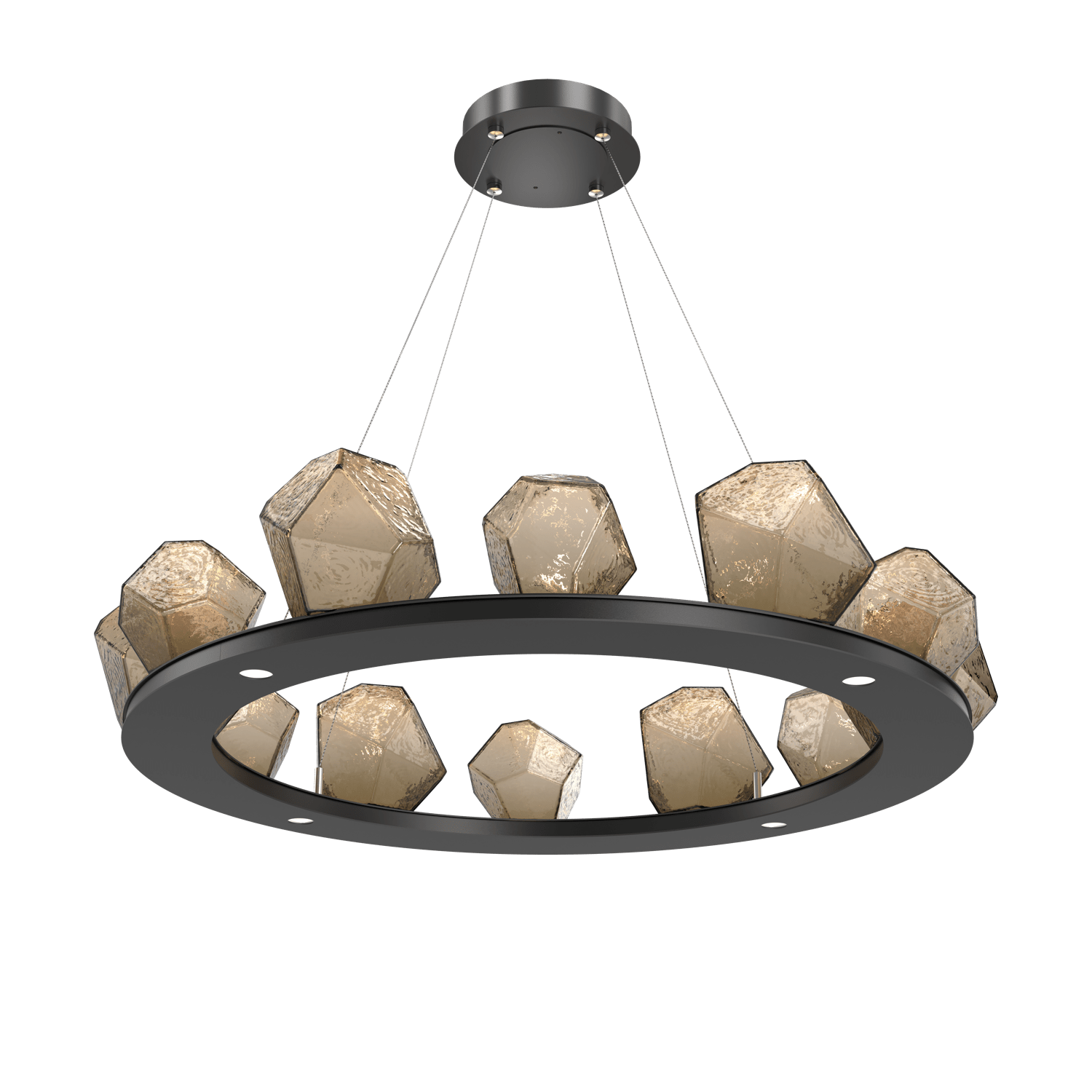 CHB0039-0C-MB-B-Hammerton-Studio-Gem-37-inch-ring-chandelier-with-matte-black-finish-and-bronze-blown-glass-shades-and-LED-lamping