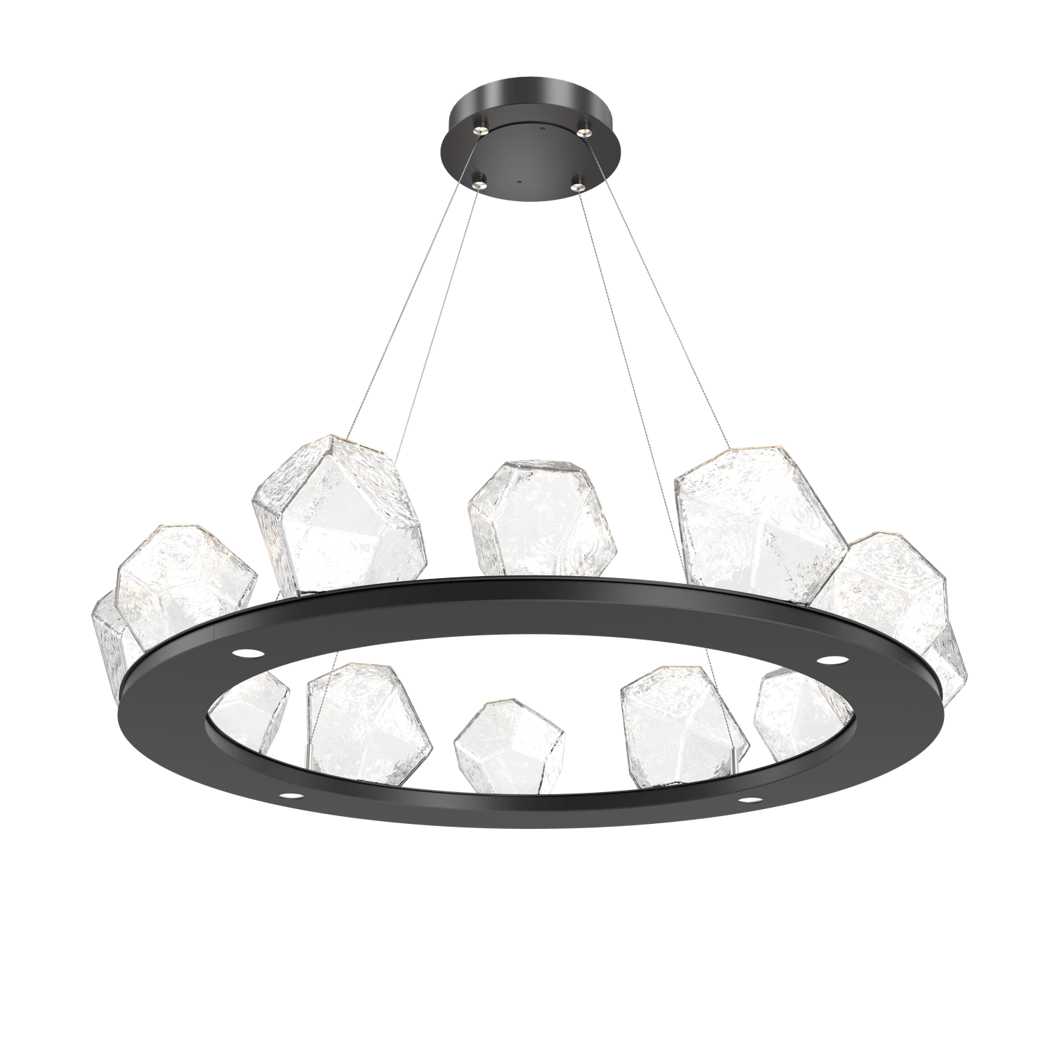 CHB0039-0C-MB-C-Hammerton-Studio-Gem-37-inch-ring-chandelier-with-matte-black-finish-and-clear-blown-glass-shades-and-LED-lamping