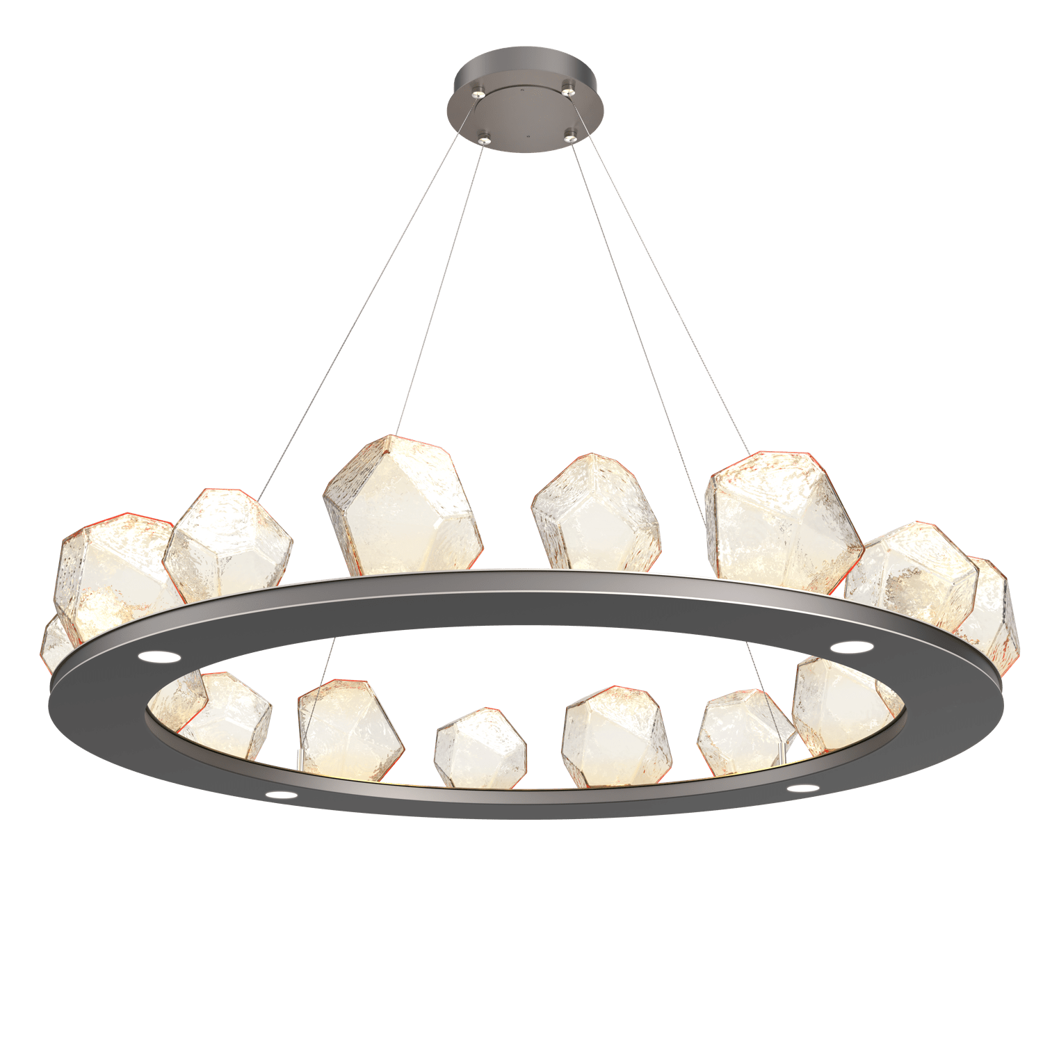 CHB0039-0D-GP-A-Hammerton-Studio-Gem-48-inch-ring-chandelier-with-graphite-finish-and-amber-blown-glass-shades-and-LED-lamping