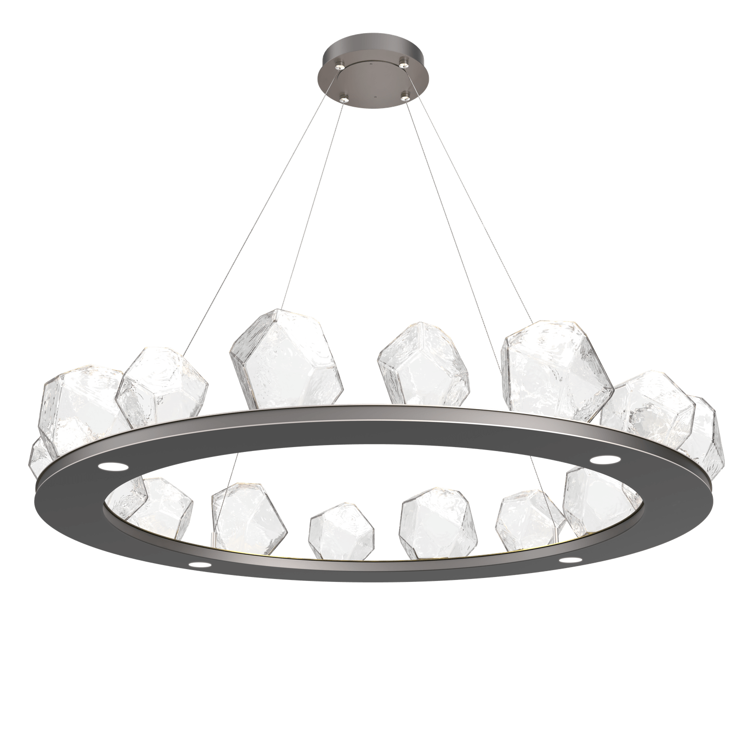 CHB0039-0D-GP-C-Hammerton-Studio-Gem-48-inch-ring-chandelier-with-graphite-finish-and-clear-blown-glass-shades-and-LED-lamping