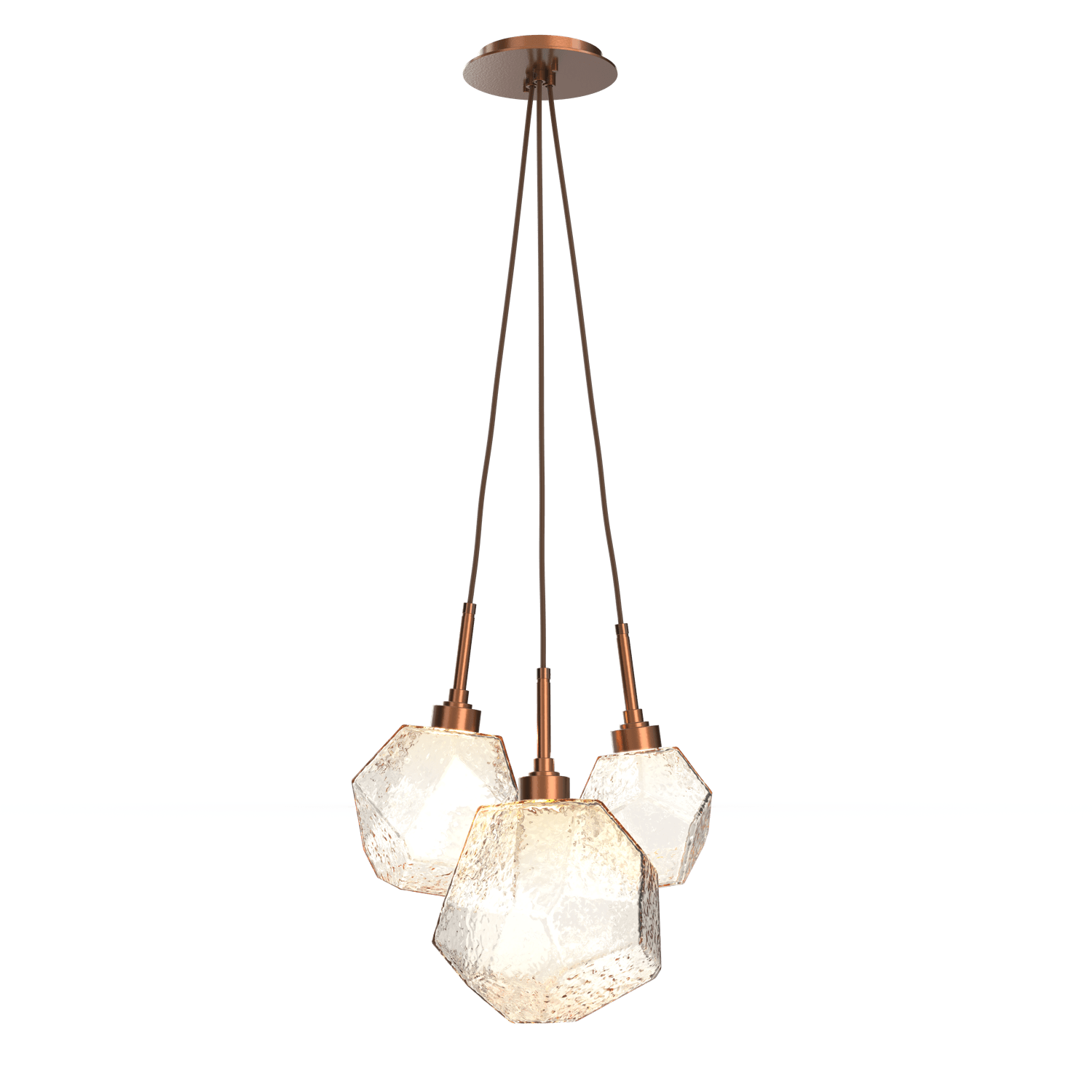 CHB0039-0E-BB-A-Hammerton-Studio-Gem-3-light-cluster-pendant-light-with-burnished-bronze-finish-and-amber-blown-glass-shades-and-LED-lamping