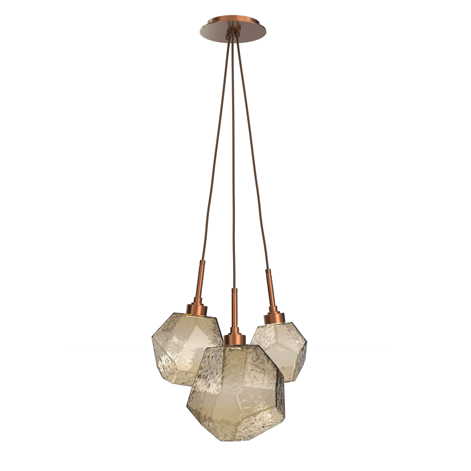 CHB0039-0E-BB-B-Hammerton-Studio-Gem-3-light-cluster-pendant-light-with-burnished-bronze-finish-and-bronze-blown-glass-shades-and-LED-lamping