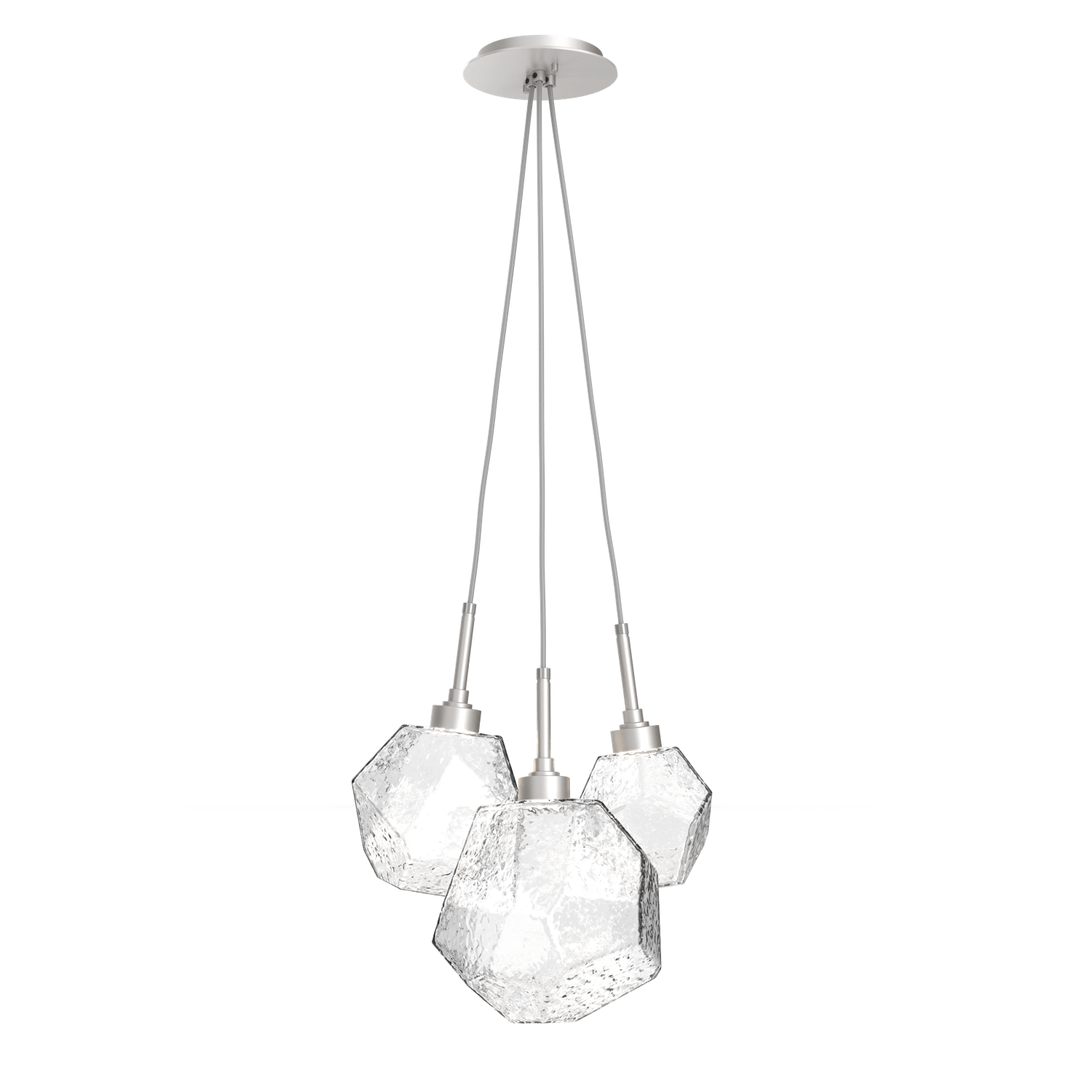 CHB0039-0E-BS-C-Hammerton-Studio-Gem-3-light-cluster-pendant-light-with-metallic-beige-silver-finish-and-clear-blown-glass-shades-and-LED-lamping