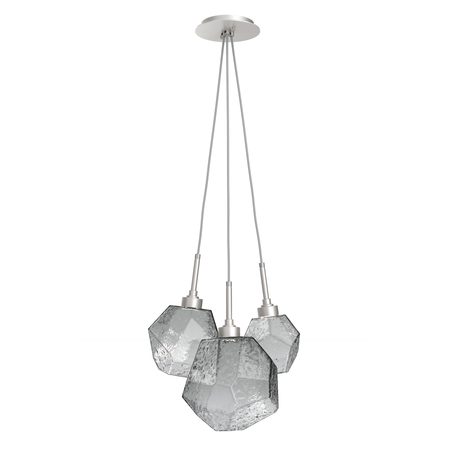 CHB0039-0E-BS-S-Hammerton-Studio-Gem-3-light-cluster-pendant-light-with-metallic-beige-silver-finish-and-smoke-blown-glass-shades-and-LED-lamping