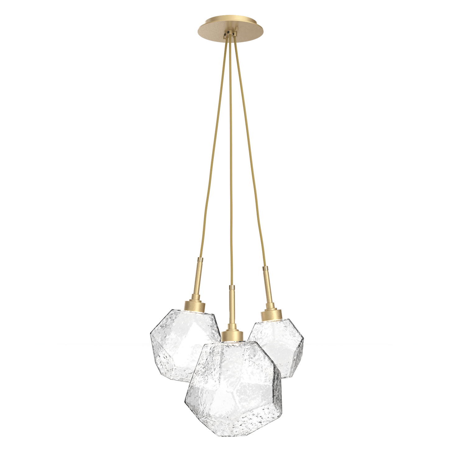 CHB0039-0E-GB-C-Hammerton-Studio-Gem-3-light-cluster-pendant-light-with-gilded-brass-finish-and-clear-blown-glass-shades-and-LED-lamping