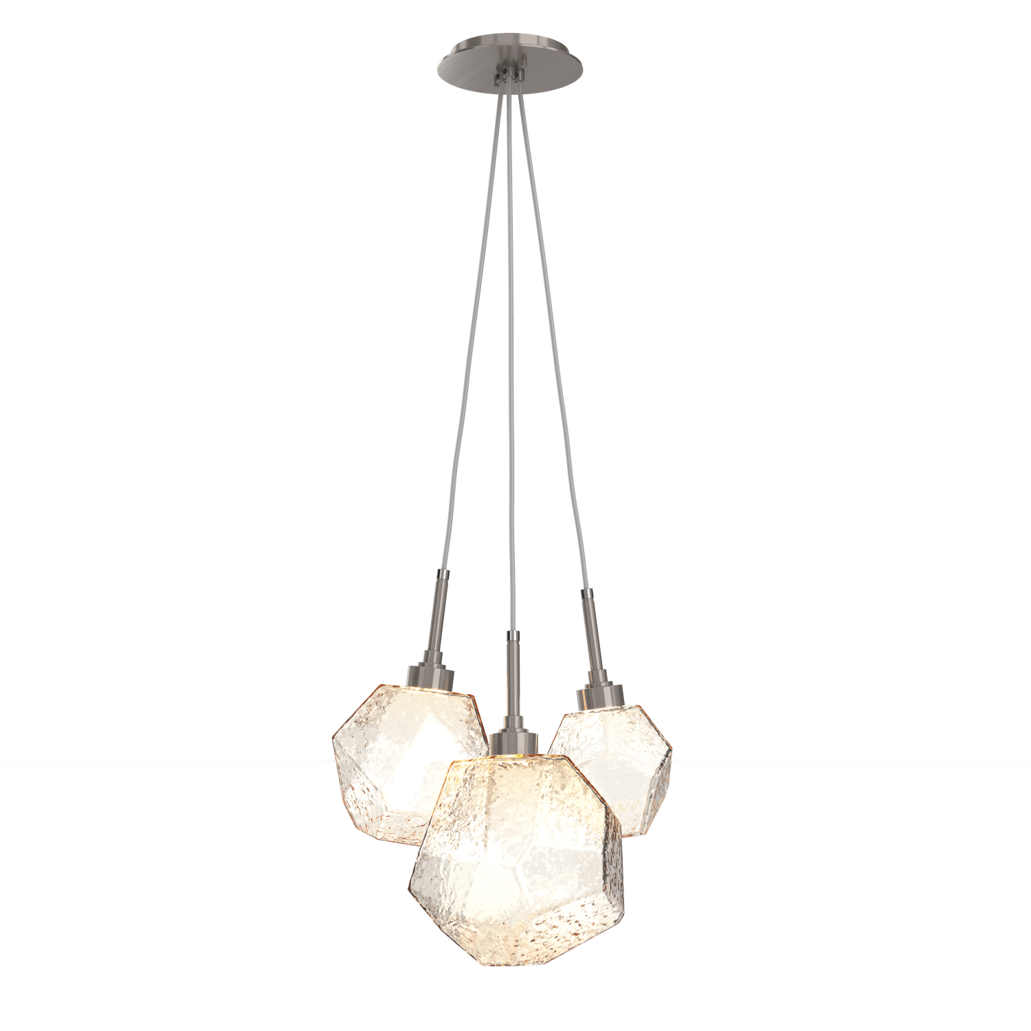 CHB0039-0E-GM-A-Hammerton-Studio-Gem-3-light-cluster-pendant-light-with-gunmetal-finish-and-amber-blown-glass-shades-and-LED-lamping