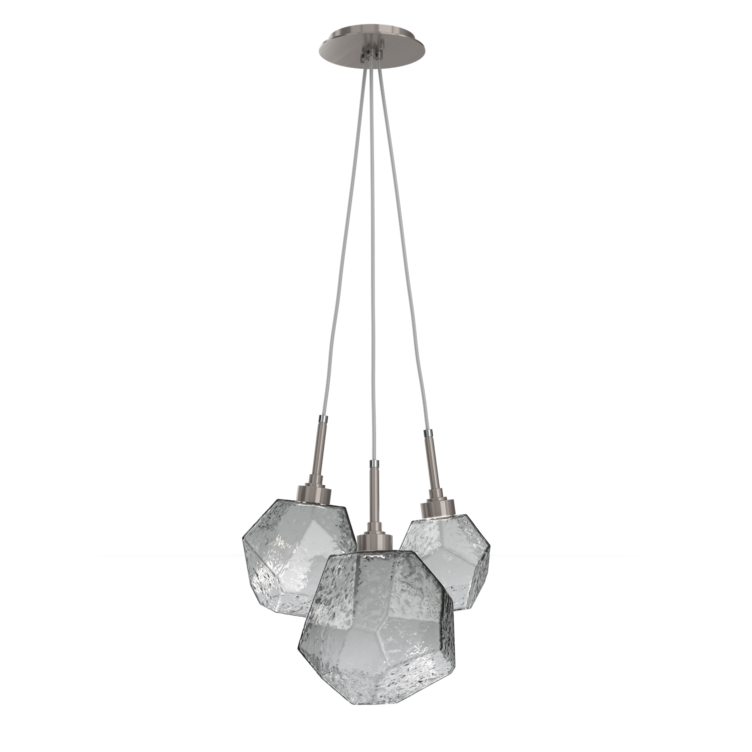 CHB0039-0E-GM-S-Hammerton-Studio-Gem-3-light-cluster-pendant-light-with-gunmetal-finish-and-smoke-blown-glass-shades-and-LED-lamping