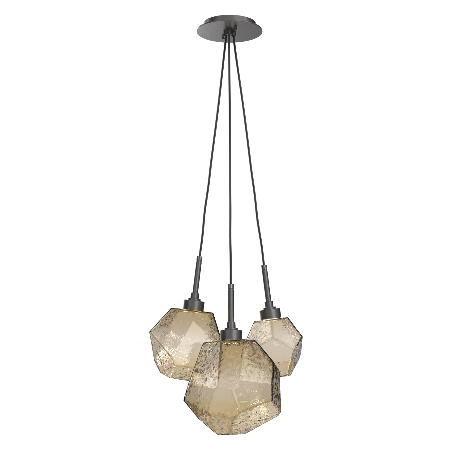 CHB0039-0E-GP-B-Hammerton-Studio-Gem-3-light-cluster-pendant-light-with-graphite-finish-and-bronze-blown-glass-shades-and-LED-lamping