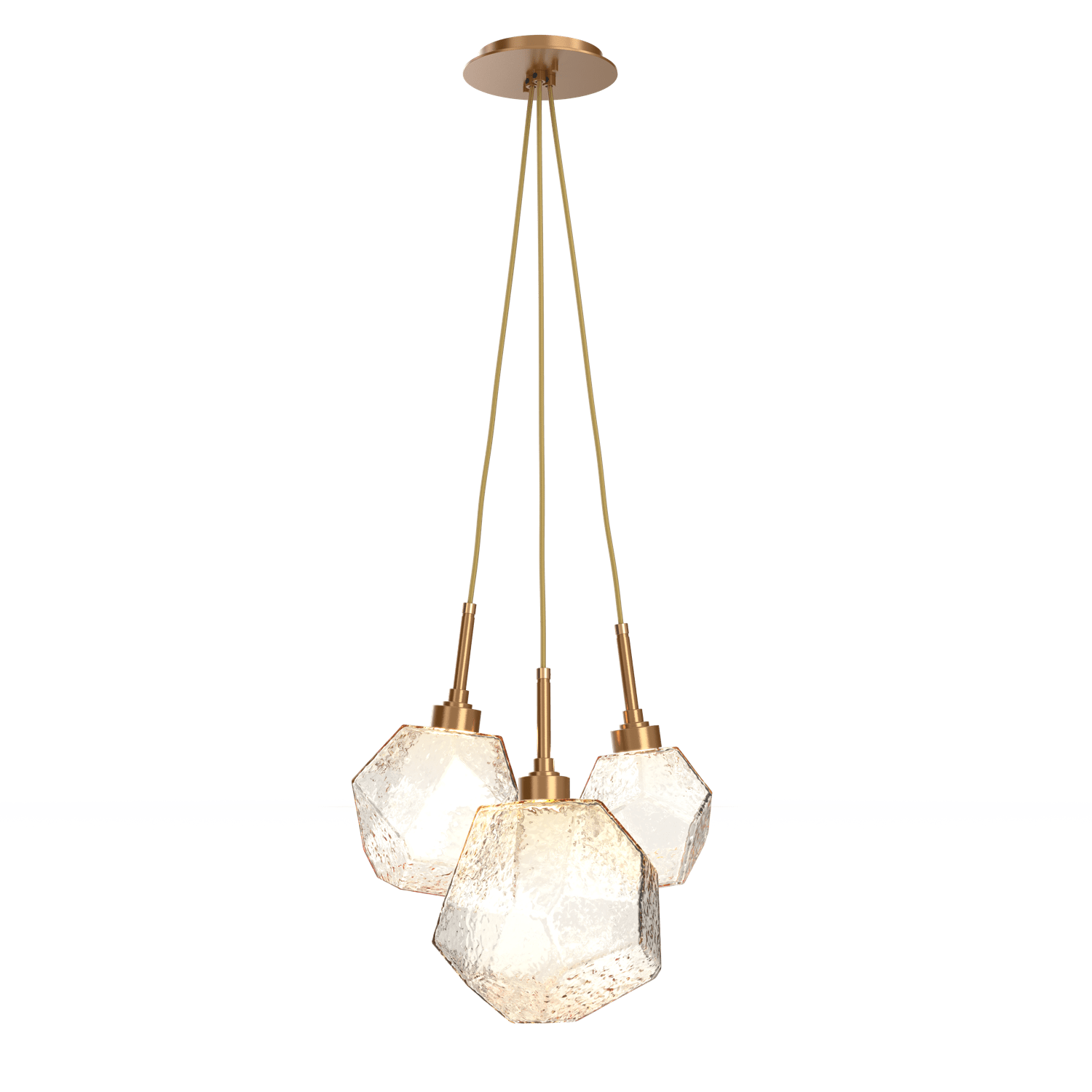 CHB0039-0E-NB-A-Hammerton-Studio-Gem-3-light-cluster-pendant-light-with-novel-brass-finish-and-amber-blown-glass-shades-and-LED-lamping