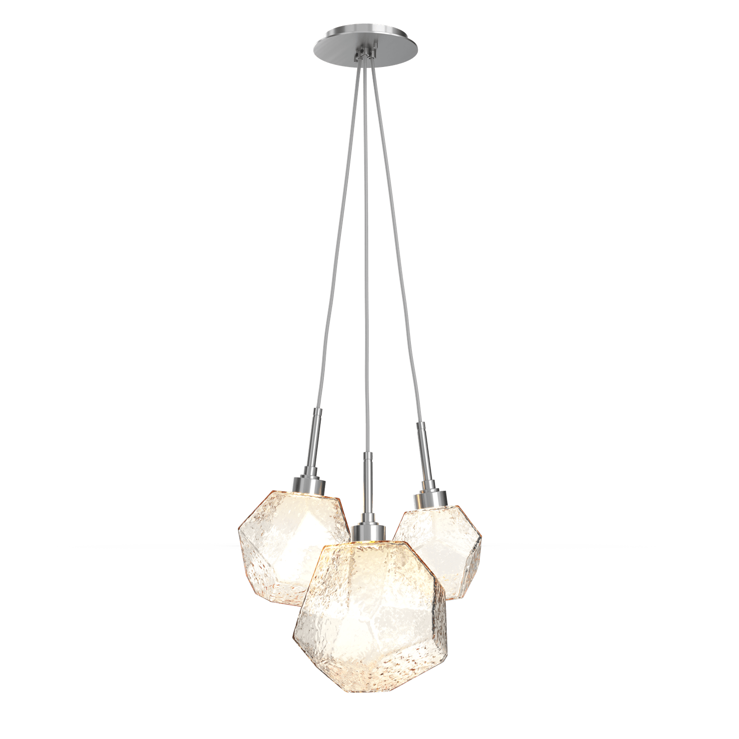CHB0039-0E-SN-A-Hammerton-Studio-Gem-3-light-cluster-pendant-light-with-satin-nickel-finish-and-amber-blown-glass-shades-and-LED-lamping
