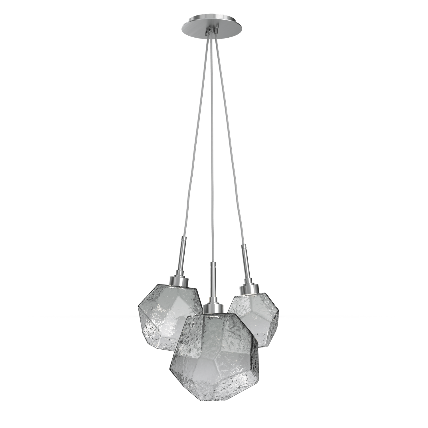 CHB0039-0E-SN-S-Hammerton-Studio-Gem-3-light-cluster-pendant-light-with-satin-nickel-finish-and-smoke-blown-glass-shades-and-LED-lamping