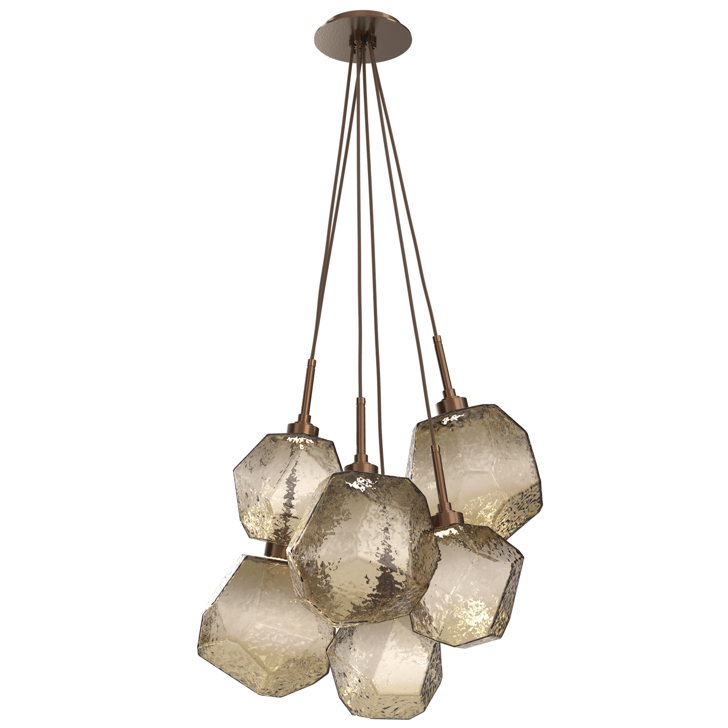 CHB0039-0F-BB-B-Hammerton-Studio-Gem-6-light-cluster-pendant-light-with-burnished-bronze-finish-and-bronze-blown-glass-shades-and-LED-lamping