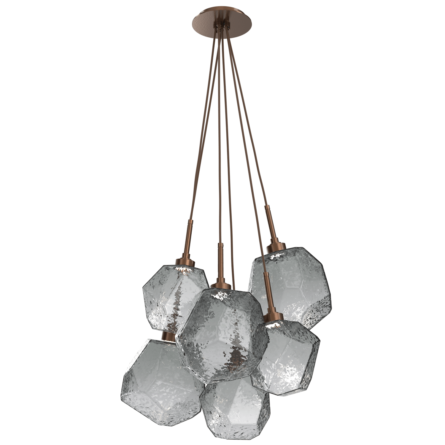 CHB0039-0F-BB-S-Hammerton-Studio-Gem-6-light-cluster-pendant-light-with-burnished-bronze-finish-and-smoke-blown-glass-shades-and-LED-lamping