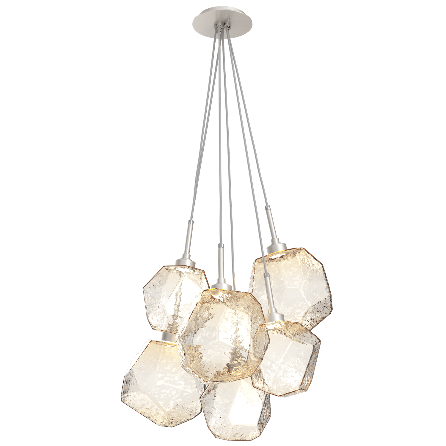 CHB0039-0F-BS-A-Hammerton-Studio-Gem-6-light-cluster-pendant-light-with-metallic-beige-silver-finish-and-amber-blown-glass-shades-and-LED-lamping