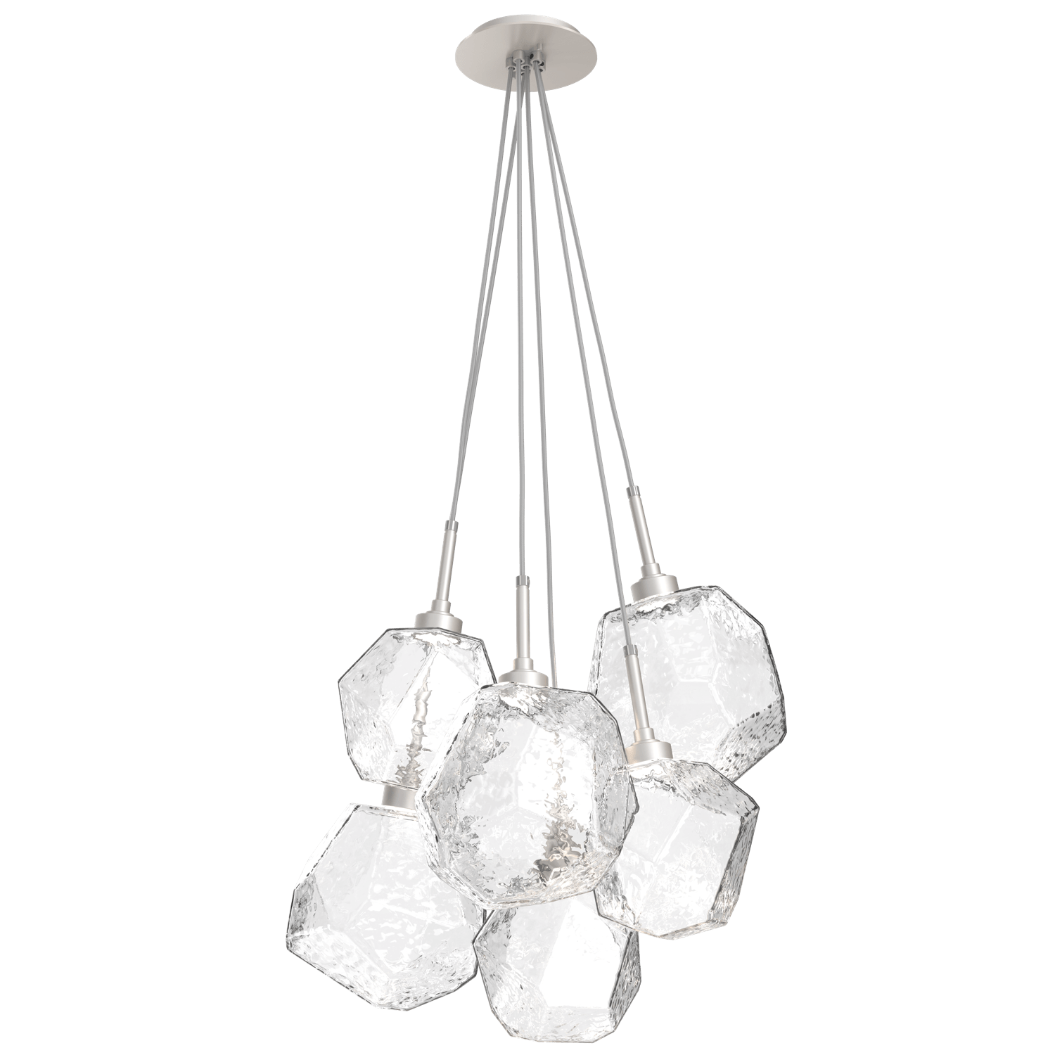 CHB0039-0F-BS-C-Hammerton-Studio-Gem-6-light-cluster-pendant-light-with-metallic-beige-silver-finish-and-clear-blown-glass-shades-and-LED-lamping