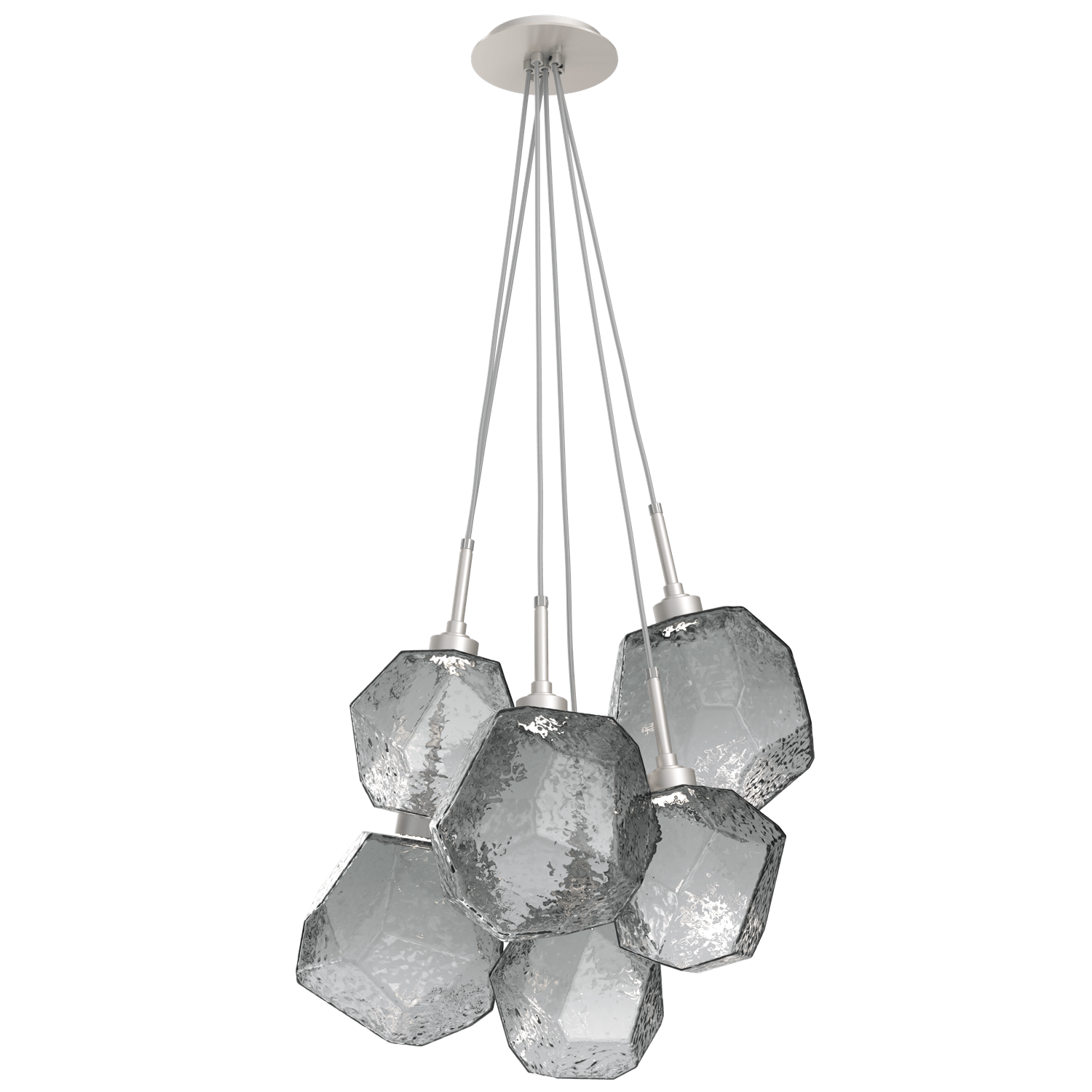 CHB0039-0F-BS-S-Hammerton-Studio-Gem-6-light-cluster-pendant-light-with-metallic-beige-silver-finish-and-smoke-blown-glass-shades-and-LED-lamping