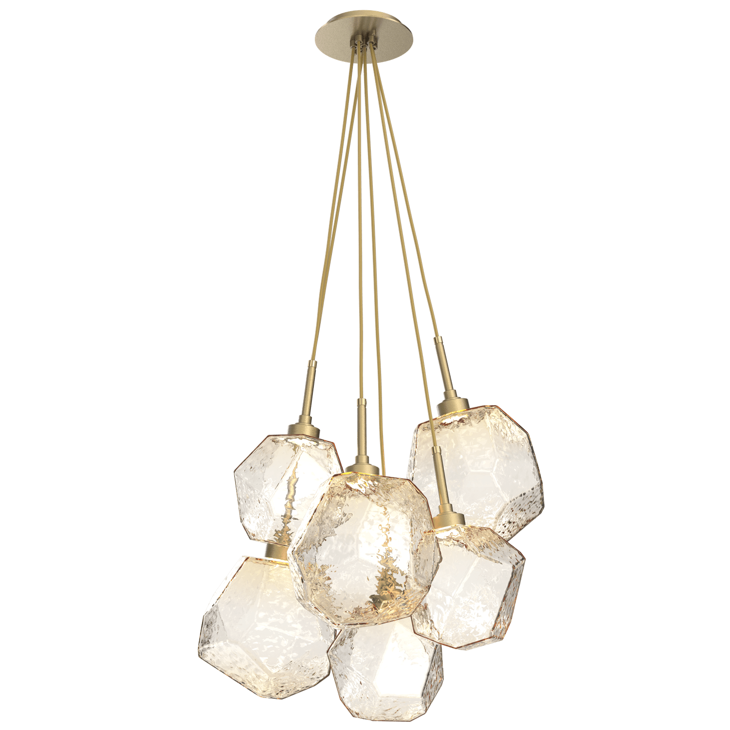 CHB0039-0F-GB-A-Hammerton-Studio-Gem-6-light-cluster-pendant-light-with-gilded-brass-finish-and-amber-blown-glass-shades-and-LED-lamping