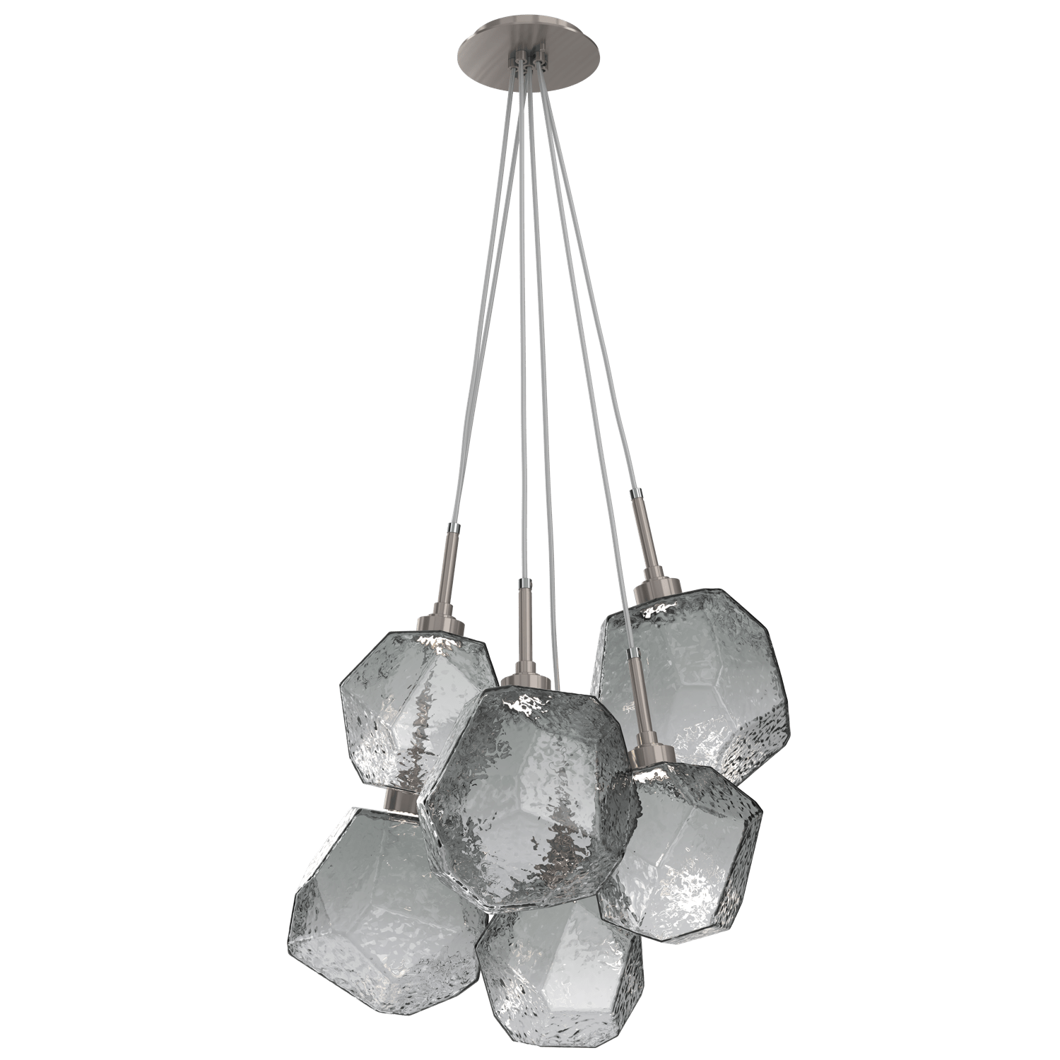 CHB0039-0F-GM-S-Hammerton-Studio-Gem-6-light-cluster-pendant-light-with-gunmetal-finish-and-smoke-blown-glass-shades-and-LED-lamping