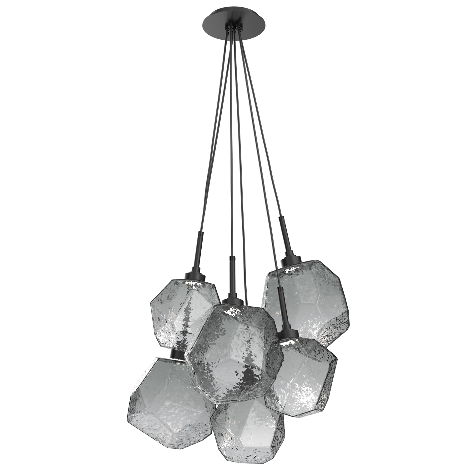 CHB0039-0F-MB-S-Hammerton-Studio-Gem-6-light-cluster-pendant-light-with-matte-black-finish-and-smoke-blown-glass-shades-and-LED-lamping
