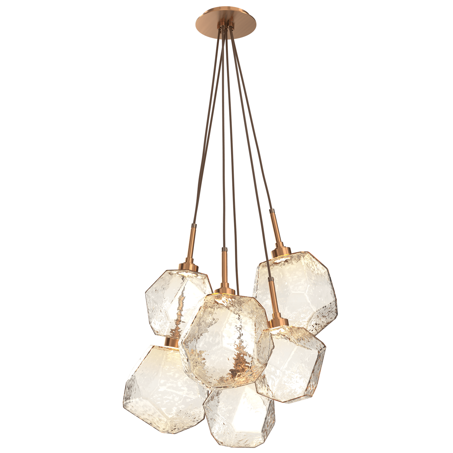 CHB0039-0F-RB-A-Hammerton-Studio-Gem-6-light-cluster-pendant-light-with-oil-rubbed-bronze-finish-and-amber-blown-glass-shades-and-LED-lamping