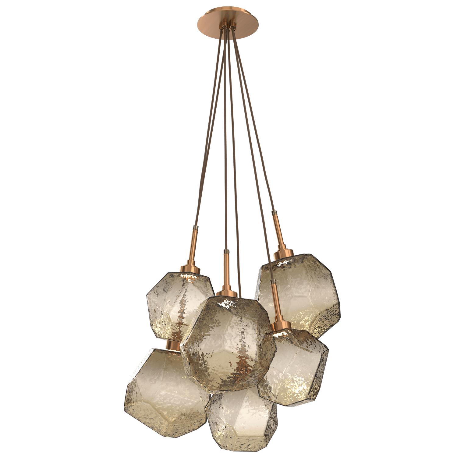 CHB0039-0F-RB-B-Hammerton-Studio-Gem-6-light-cluster-pendant-light-with-oil-rubbed-bronze-finish-and-bronze-blown-glass-shades-and-LED-lamping