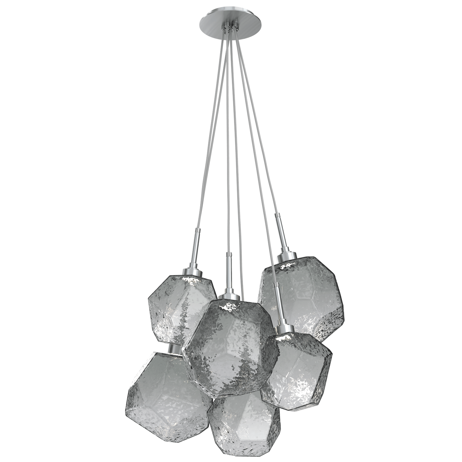 CHB0039-0F-SN-S-Hammerton-Studio-Gem-6-light-cluster-pendant-light-with-satin-nickel-finish-and-smoke-blown-glass-shades-and-LED-lamping